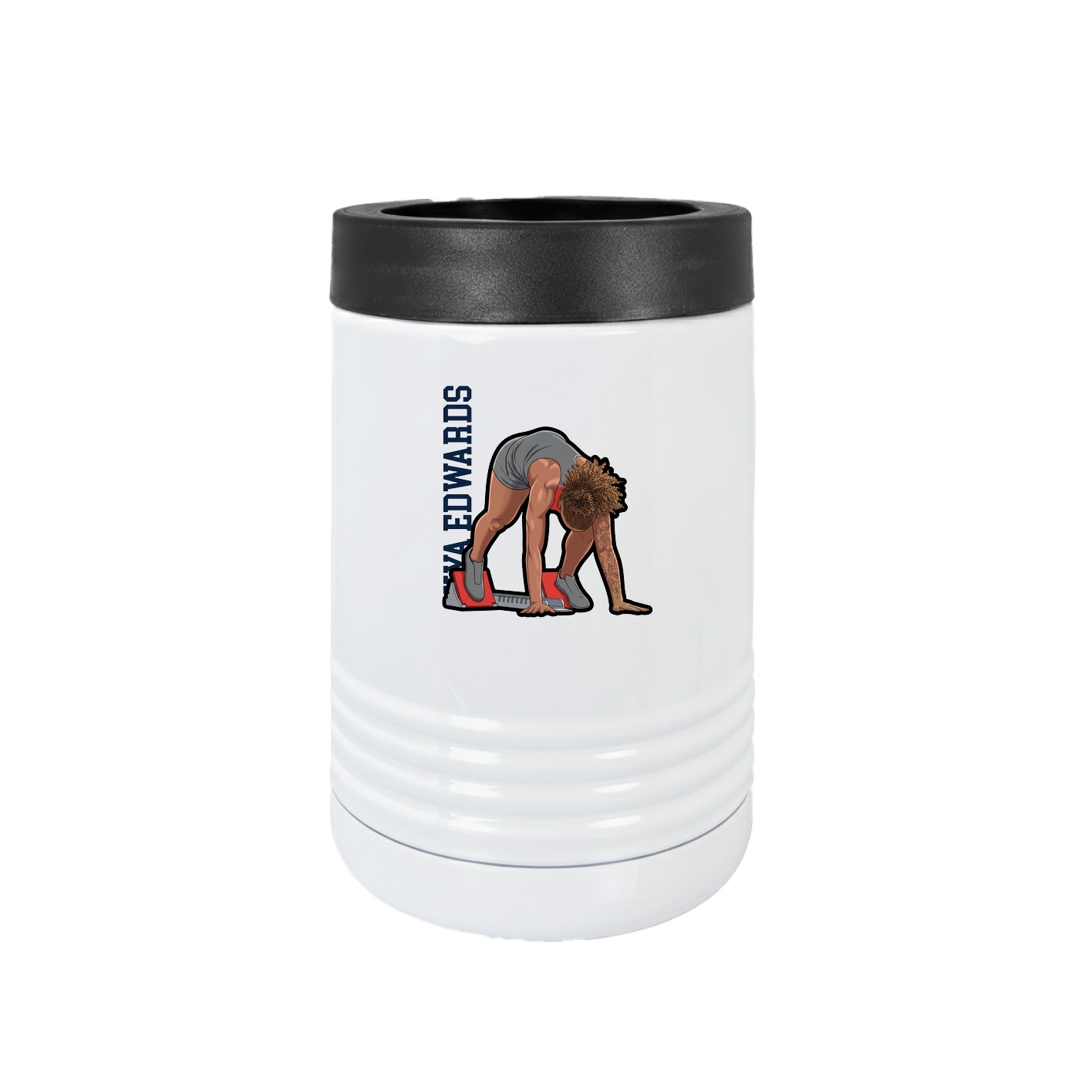 Beverage Holder — Name Vertical in White