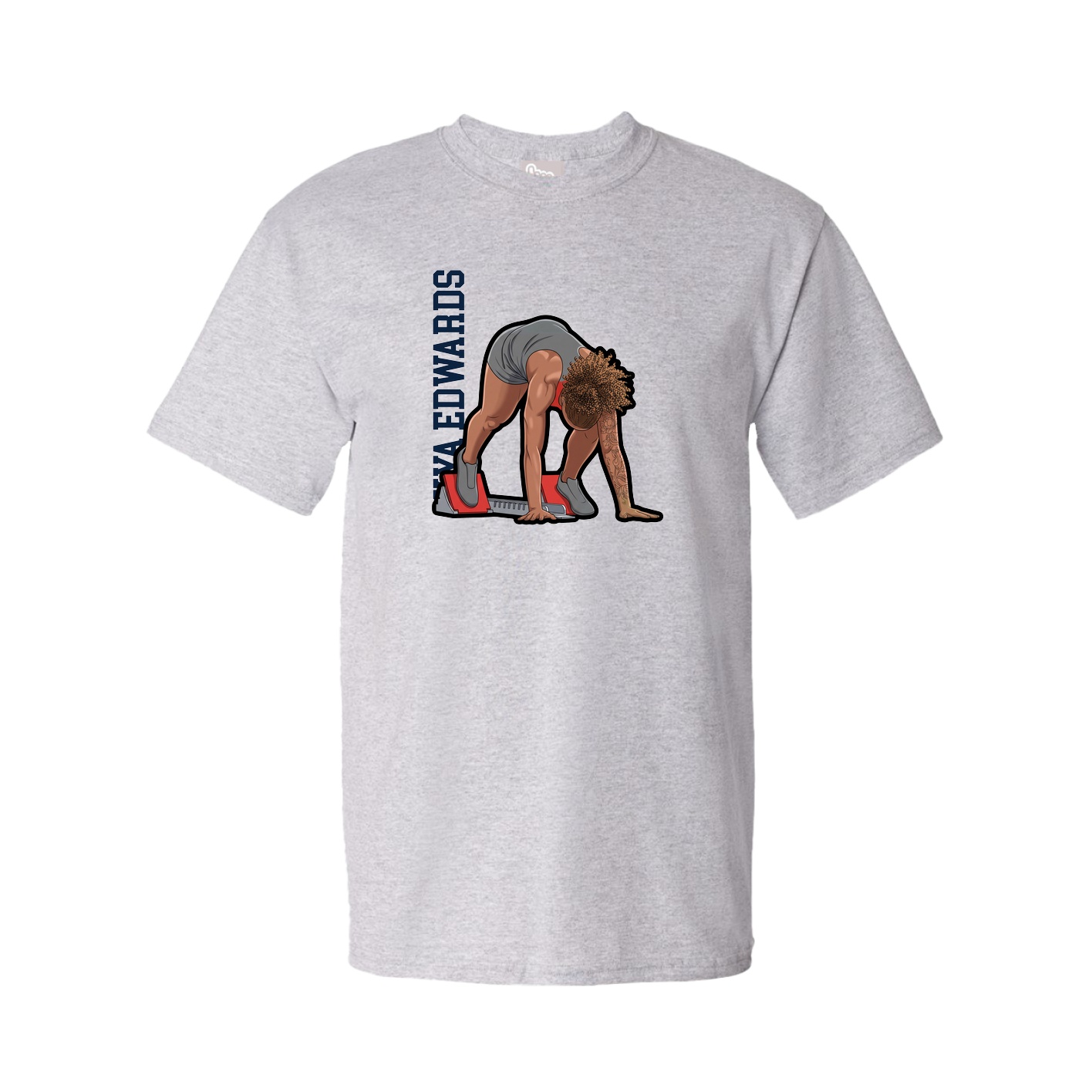 Youth Tee — Name Vertical in Grey