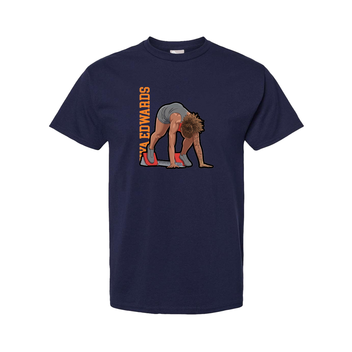 Youth Tee — Name Vertical in Navy
