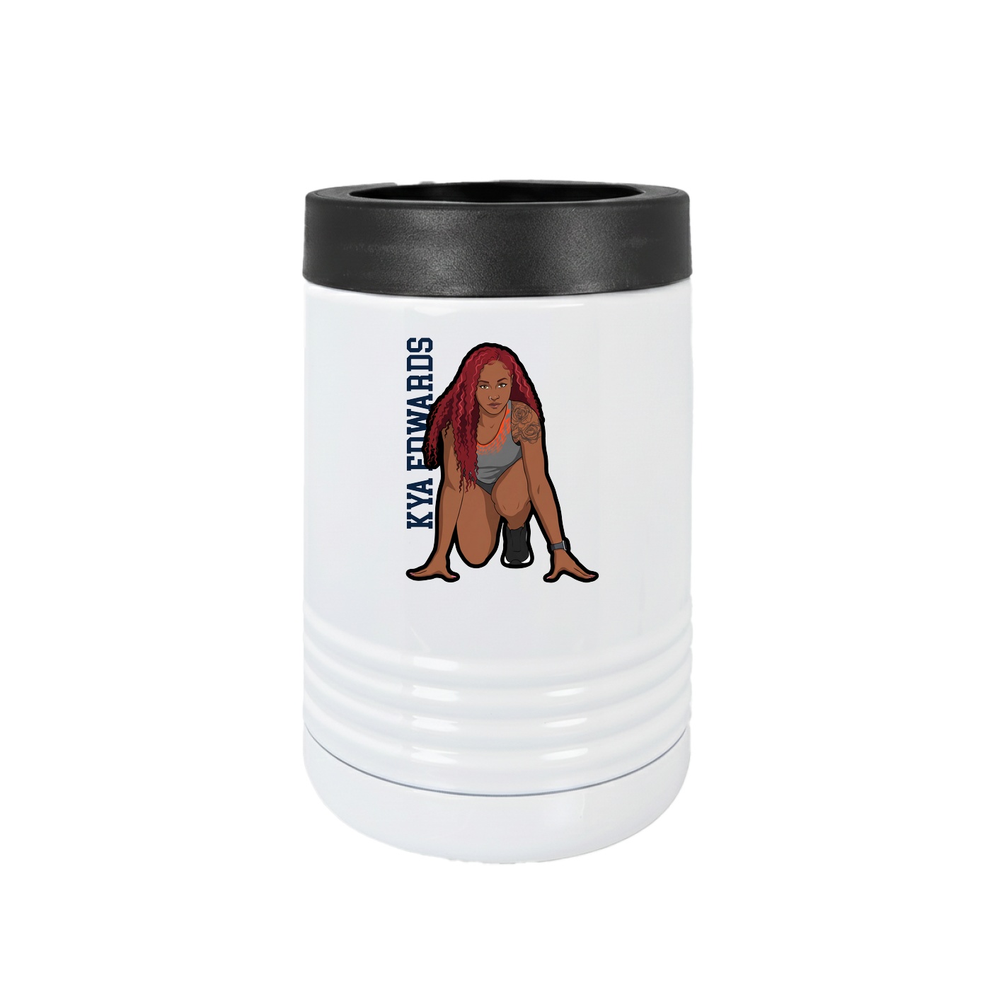 Beverage Holder — Name Vertical in White