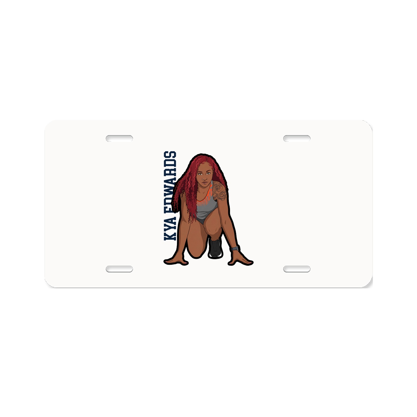 License Plate — Name Vertical in Classic