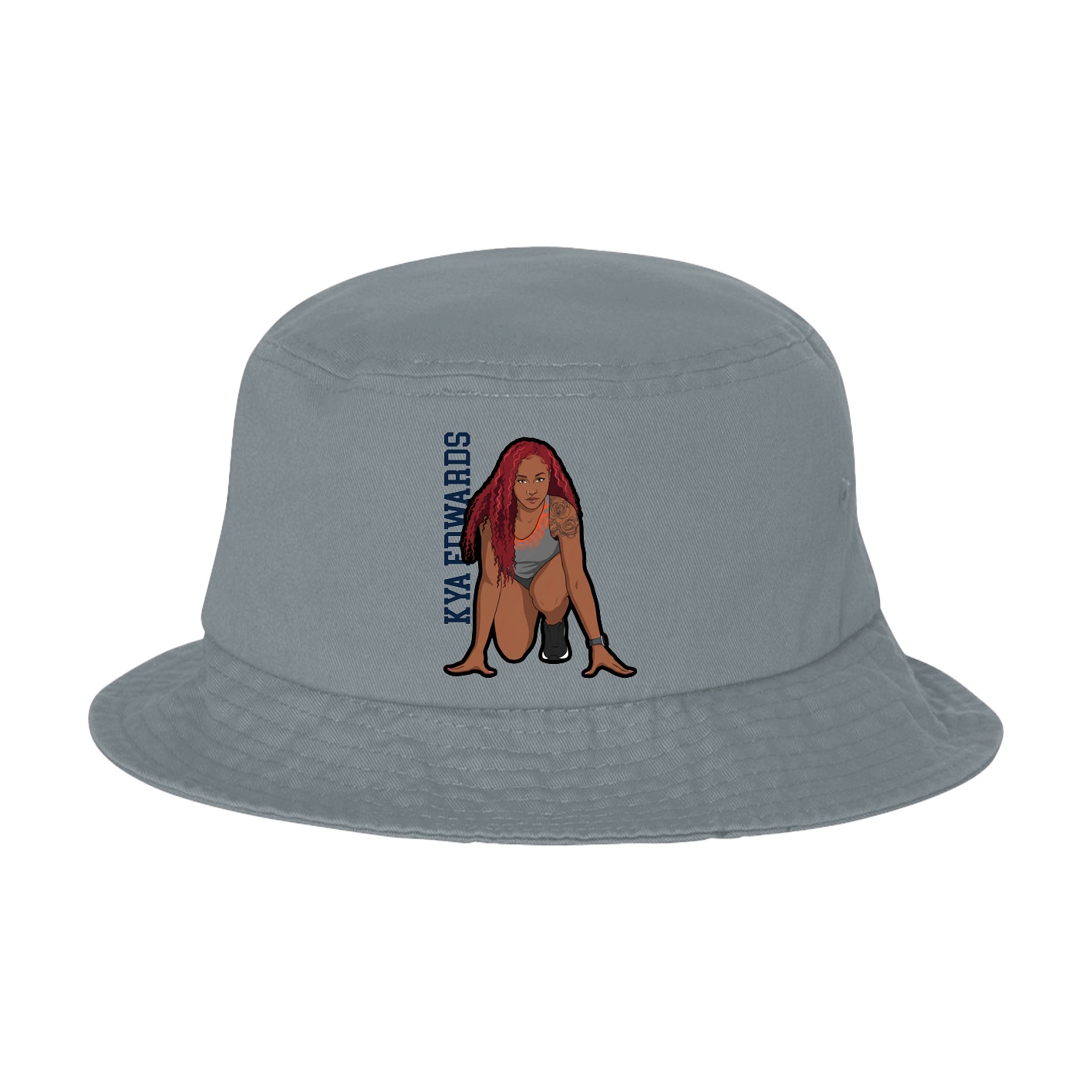 Bucket Cap — Name Vertical in Grey
