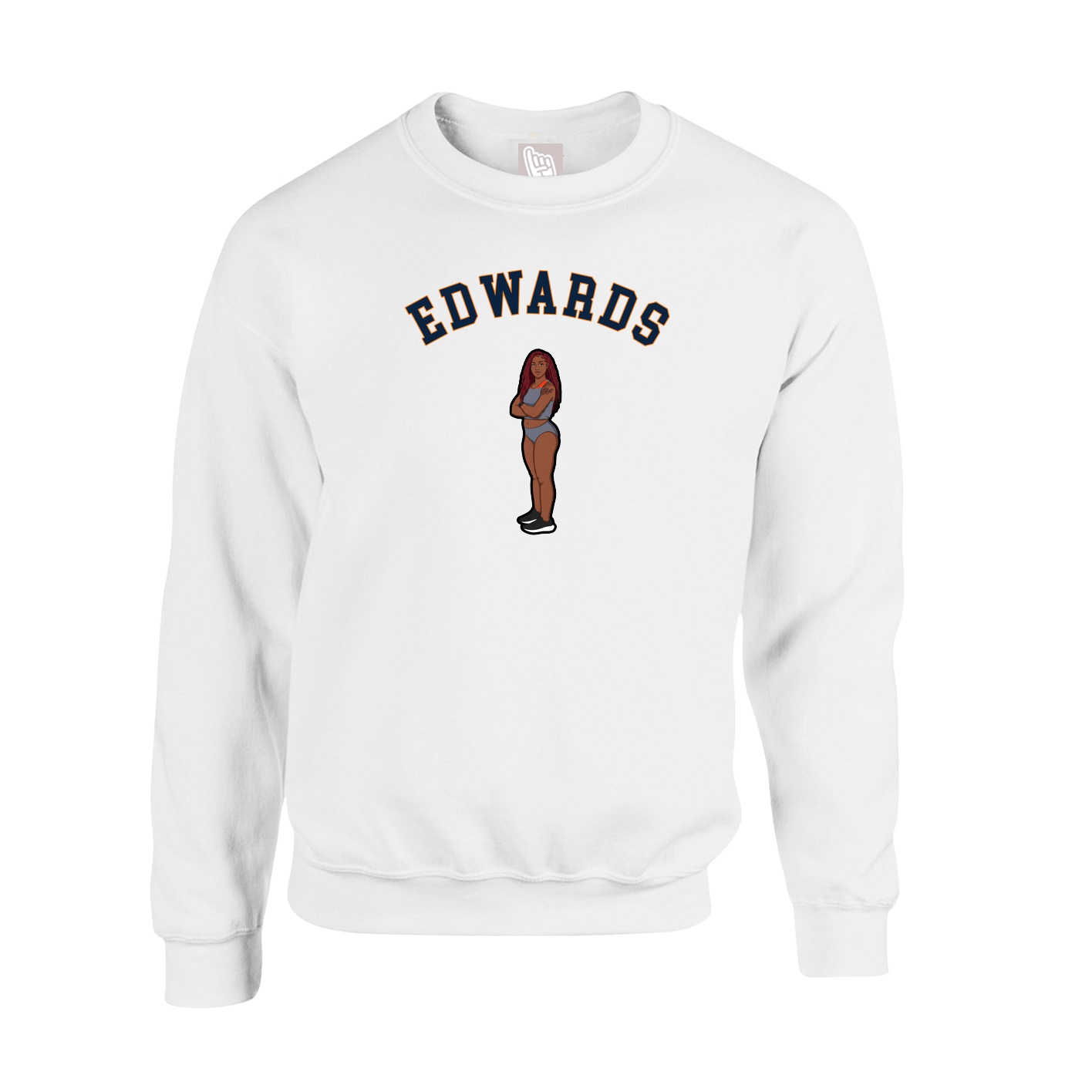 Fleece Crew — Shirsey Arch in White
