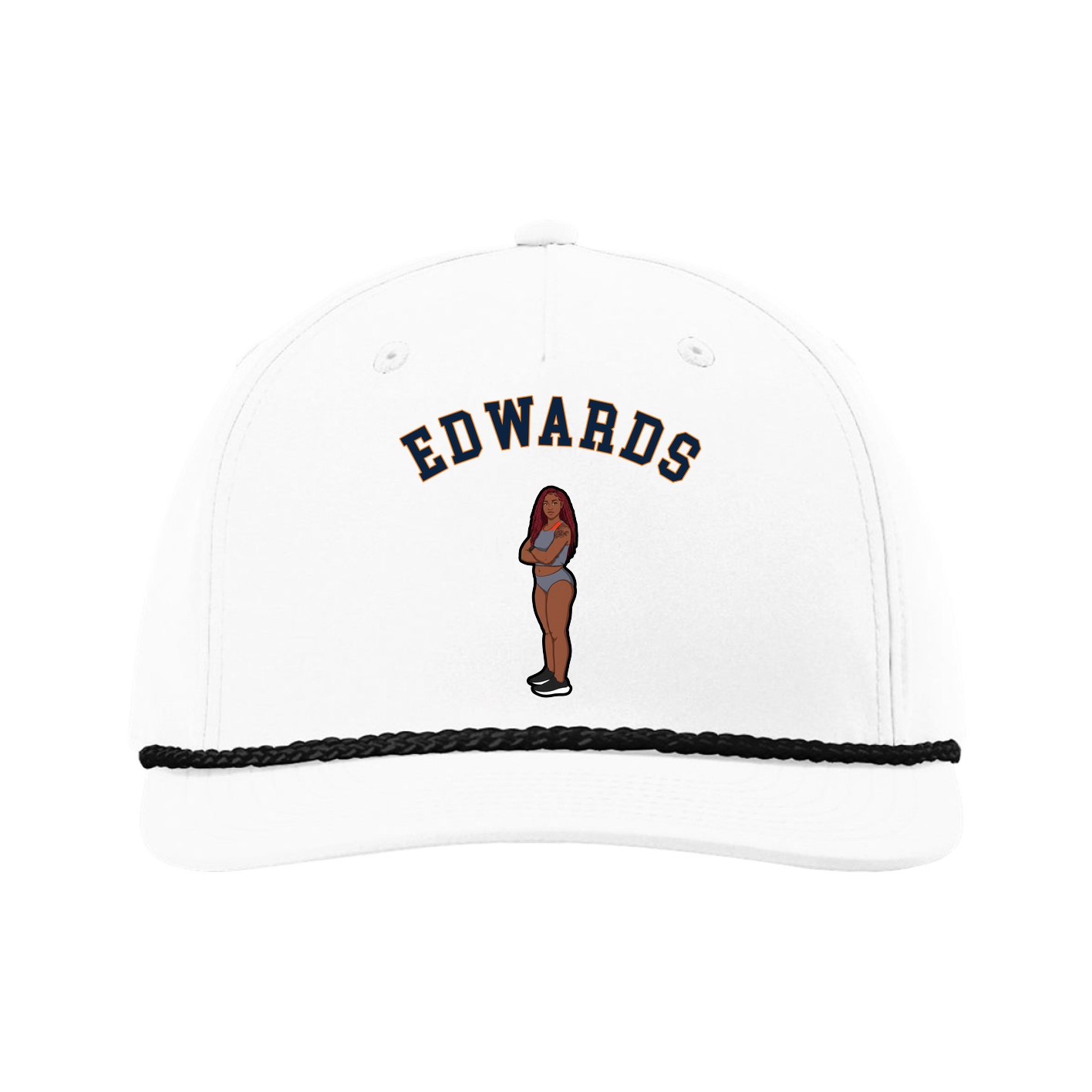 Five-Panel Classic Rope Cap — Shirsey Arch in White