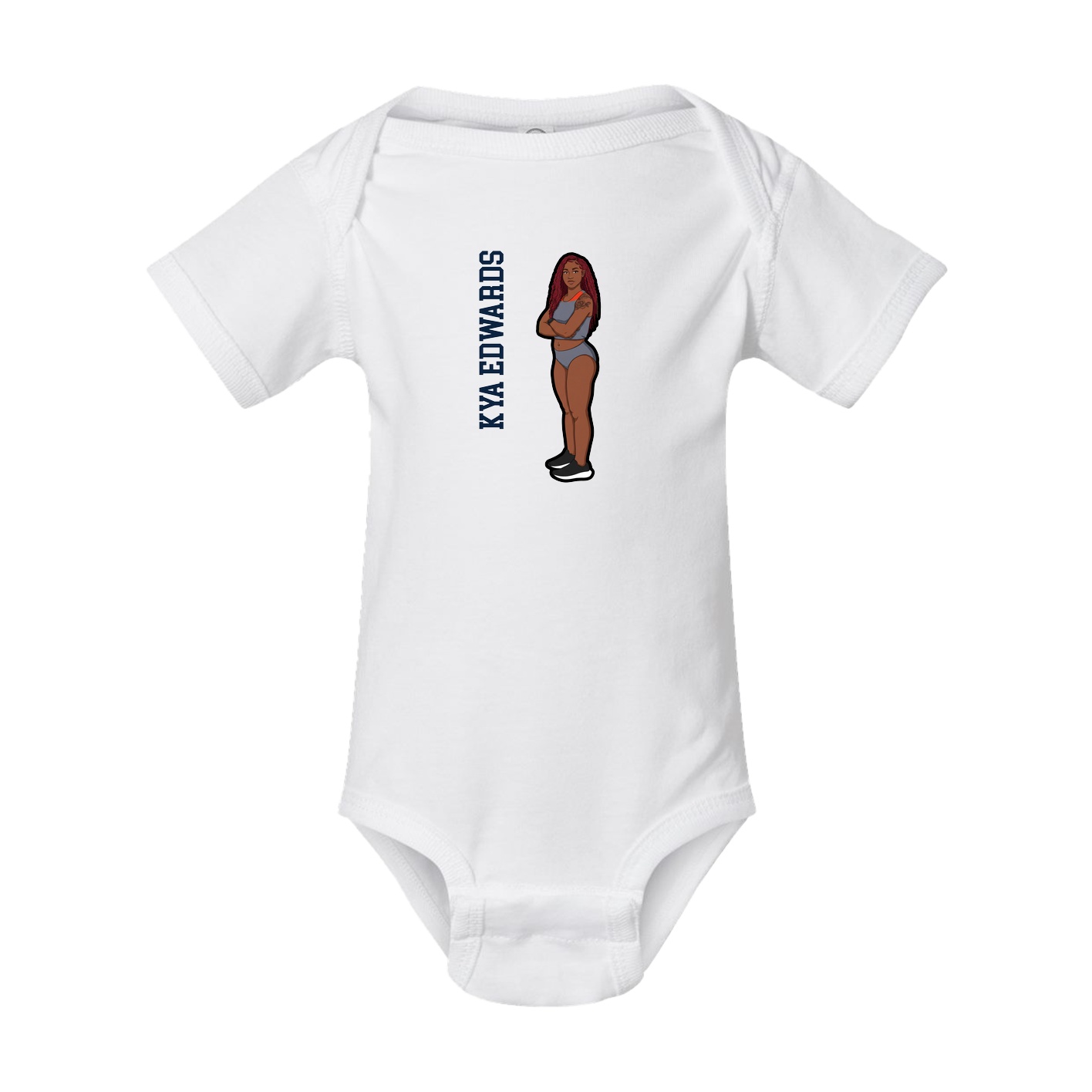 Baby Onesie — Name Vertical in White