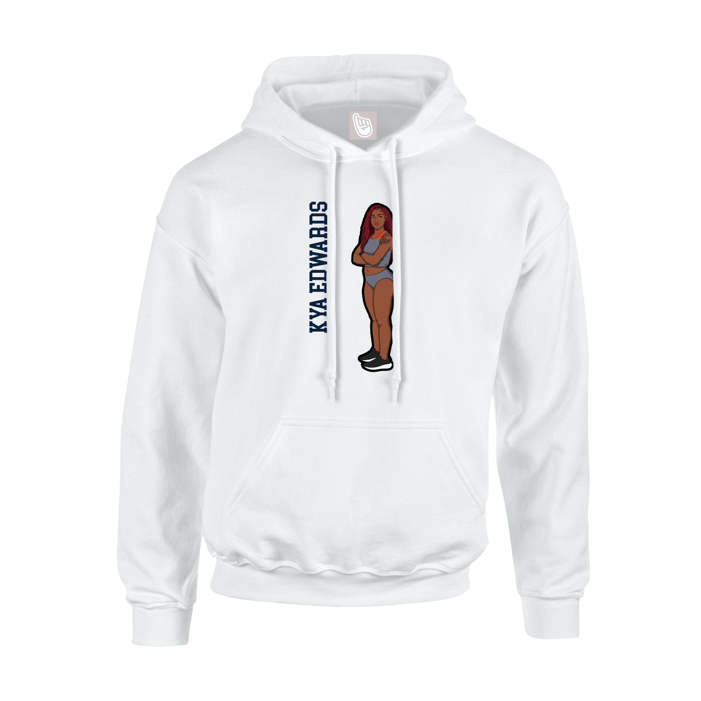 Hoodie — Name Vertical in White