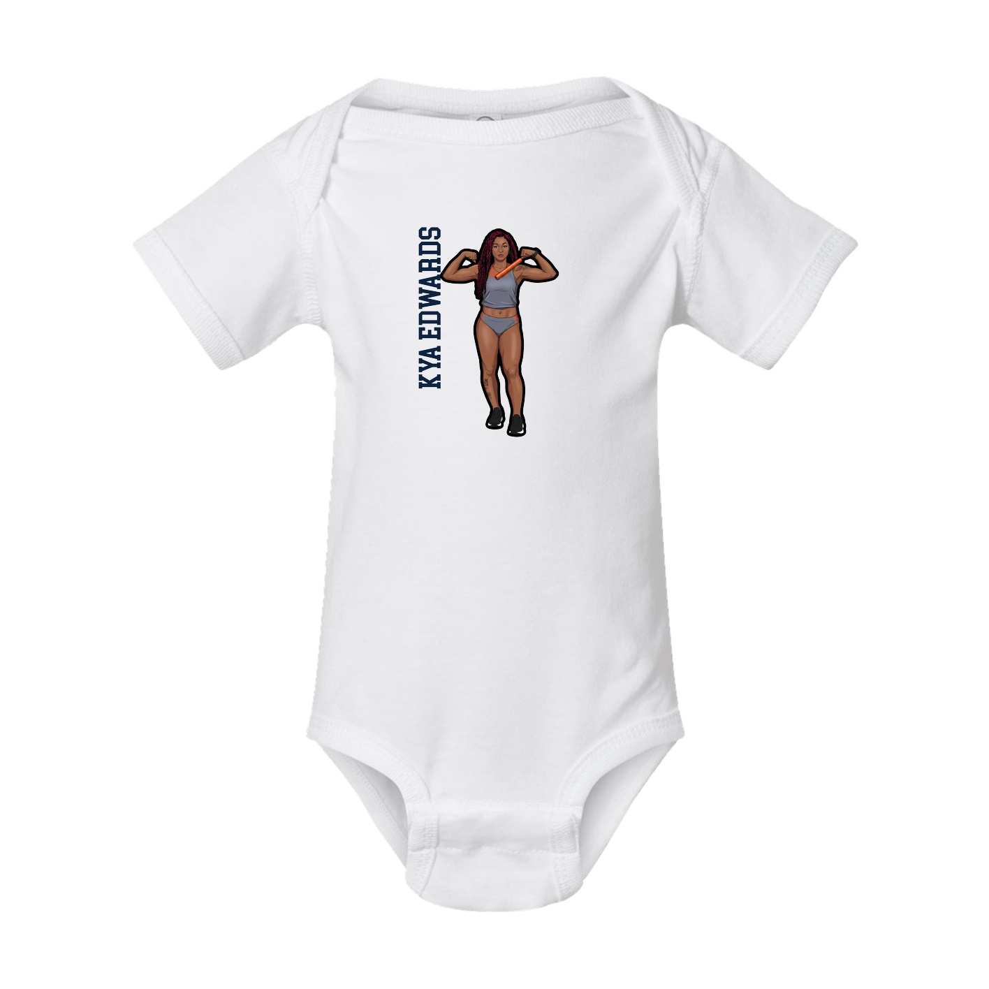 Baby Onesie — Name Vertical in White