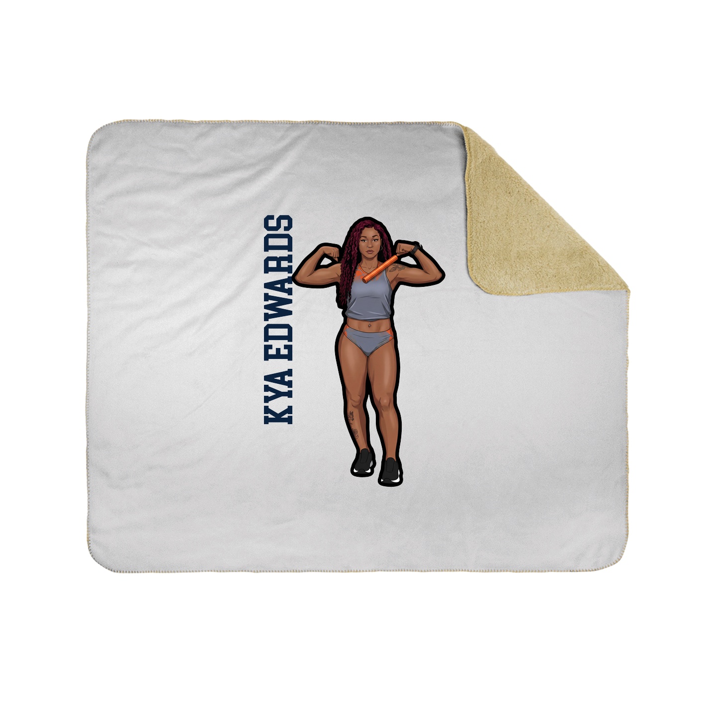 Throw Blanket — Name Vertical in White