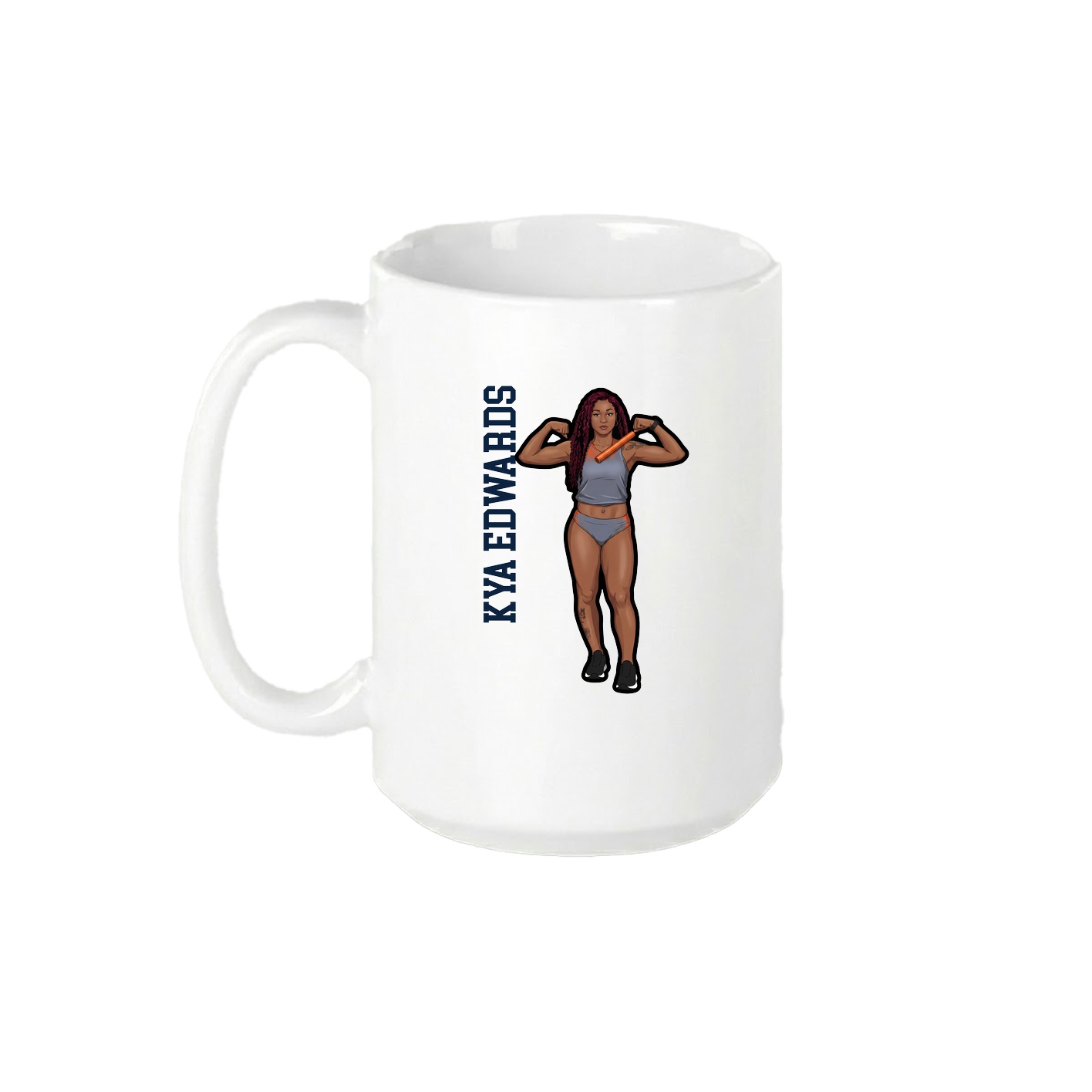15oz Coffee Mug — Name Vertical in White