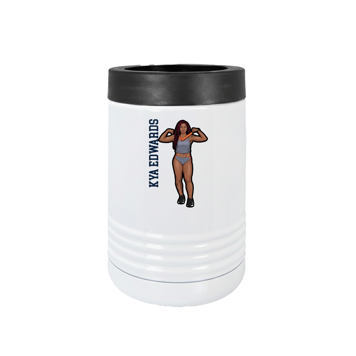 Beverage Holder — Name Vertical in White