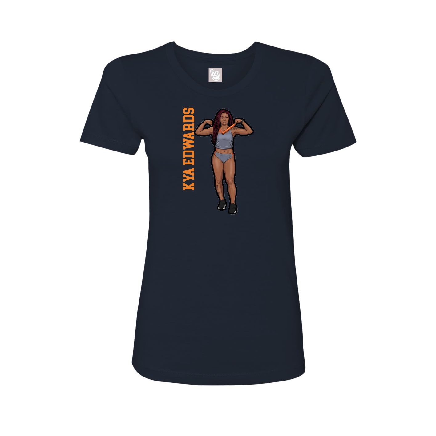 Womens Tee — Name Vertical in Navy