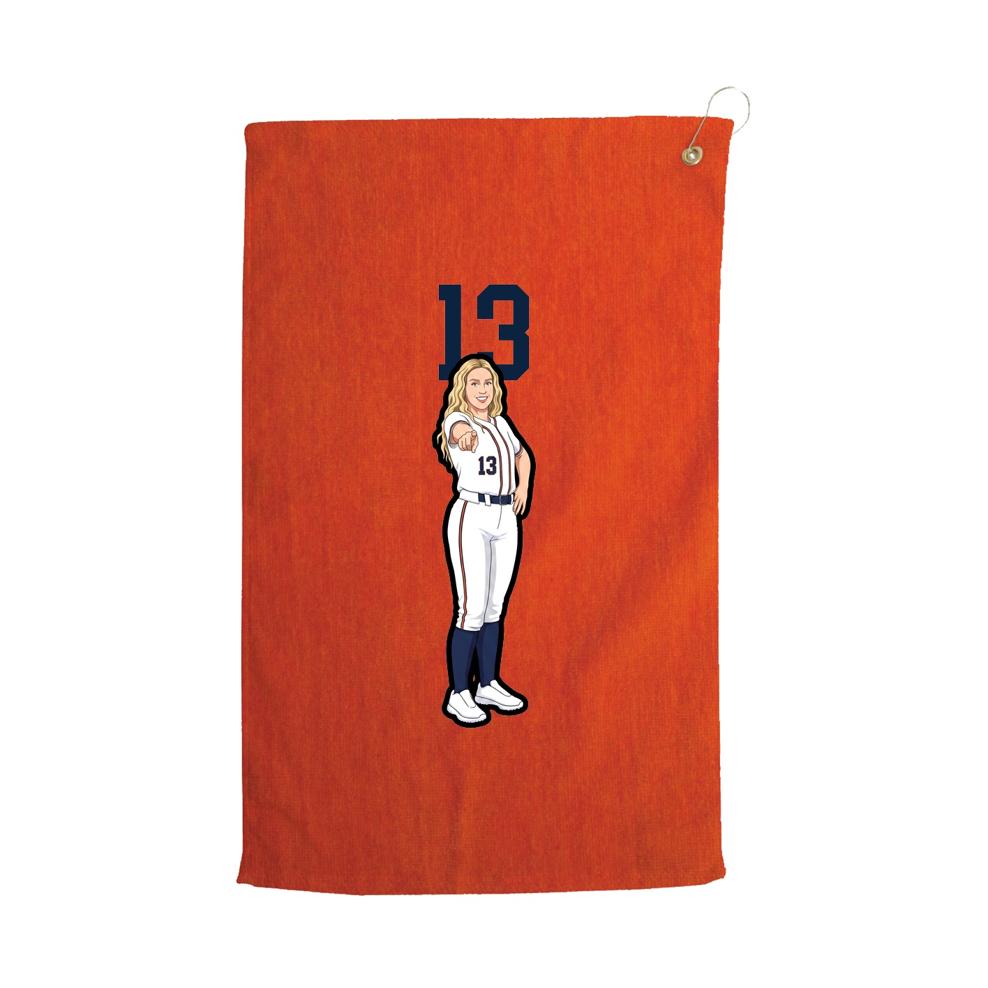 Golf Towel — Number Top in Orange