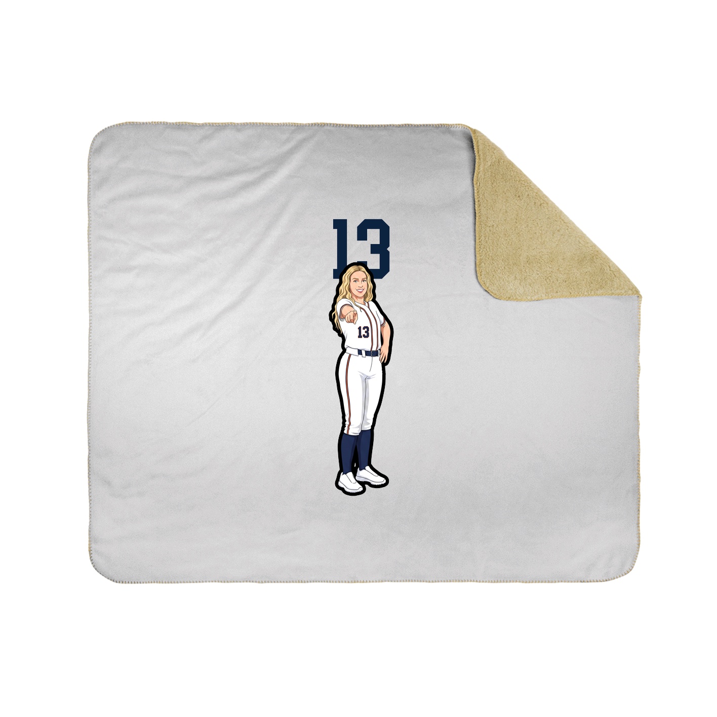Throw Blanket — Number Top in White