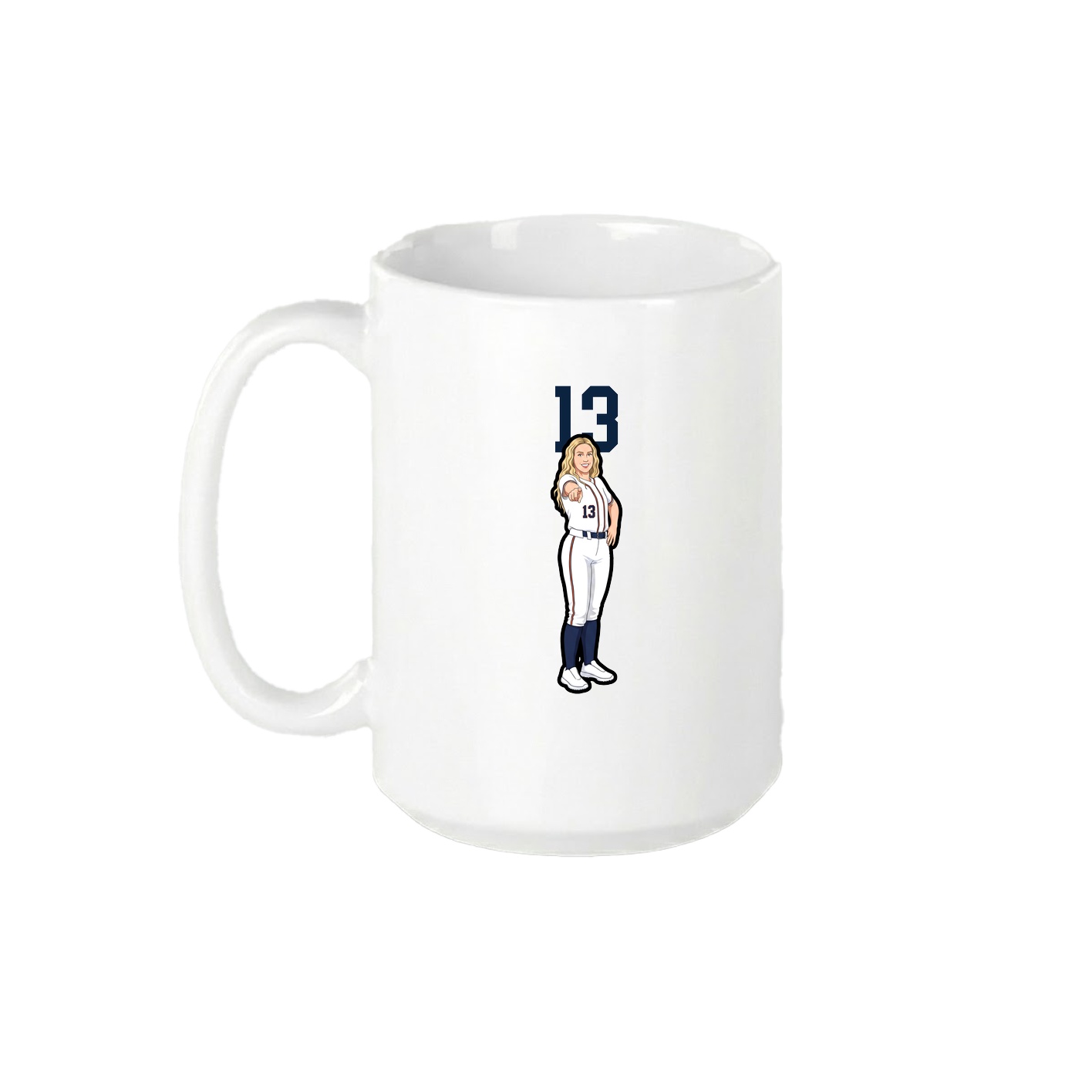 15oz Coffee Mug — Number Top in White