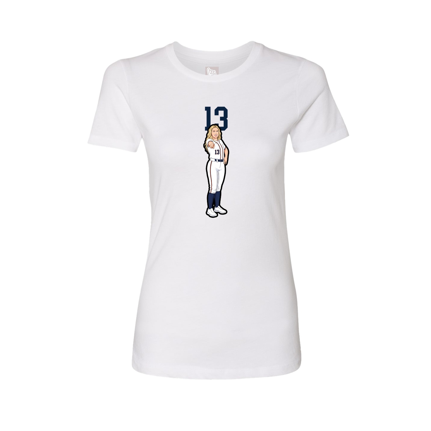 Womens Tee — Number Top in White