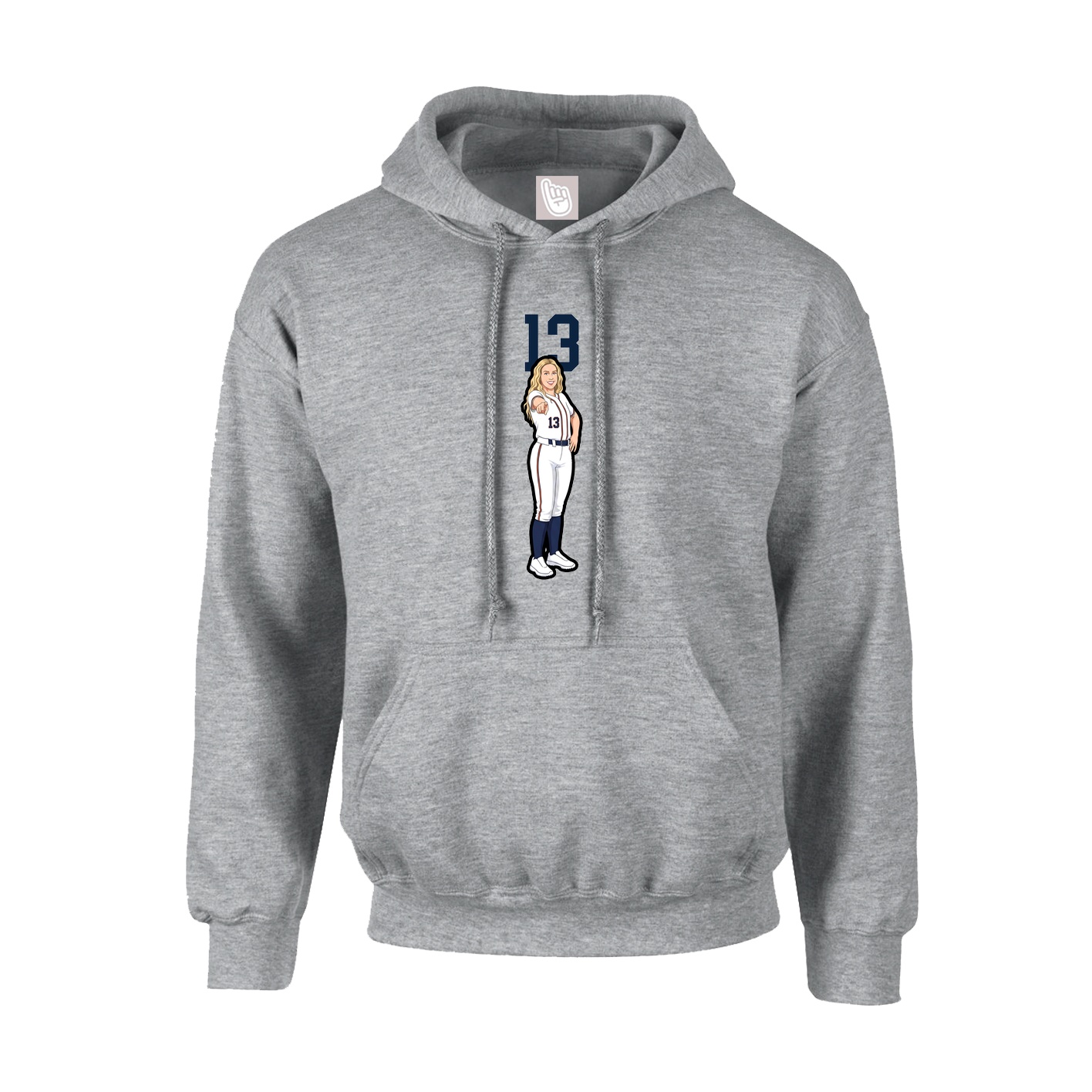 Hoodie — Number Top in Grey