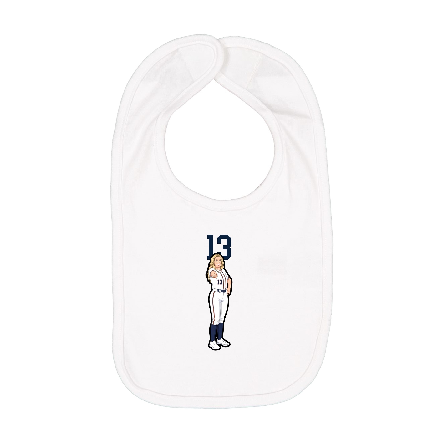 Infant Bib — Number Top in White