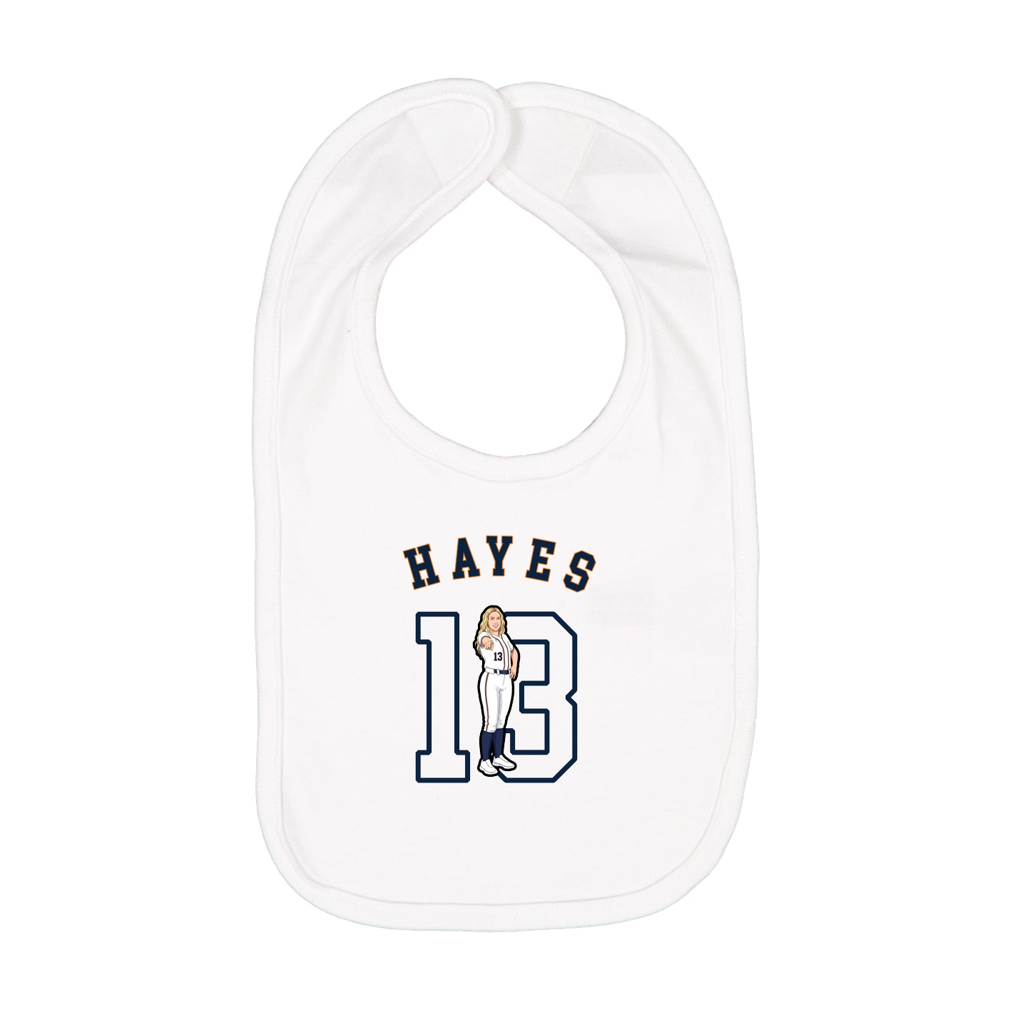 Infant Bib — Shirsey Arch in White