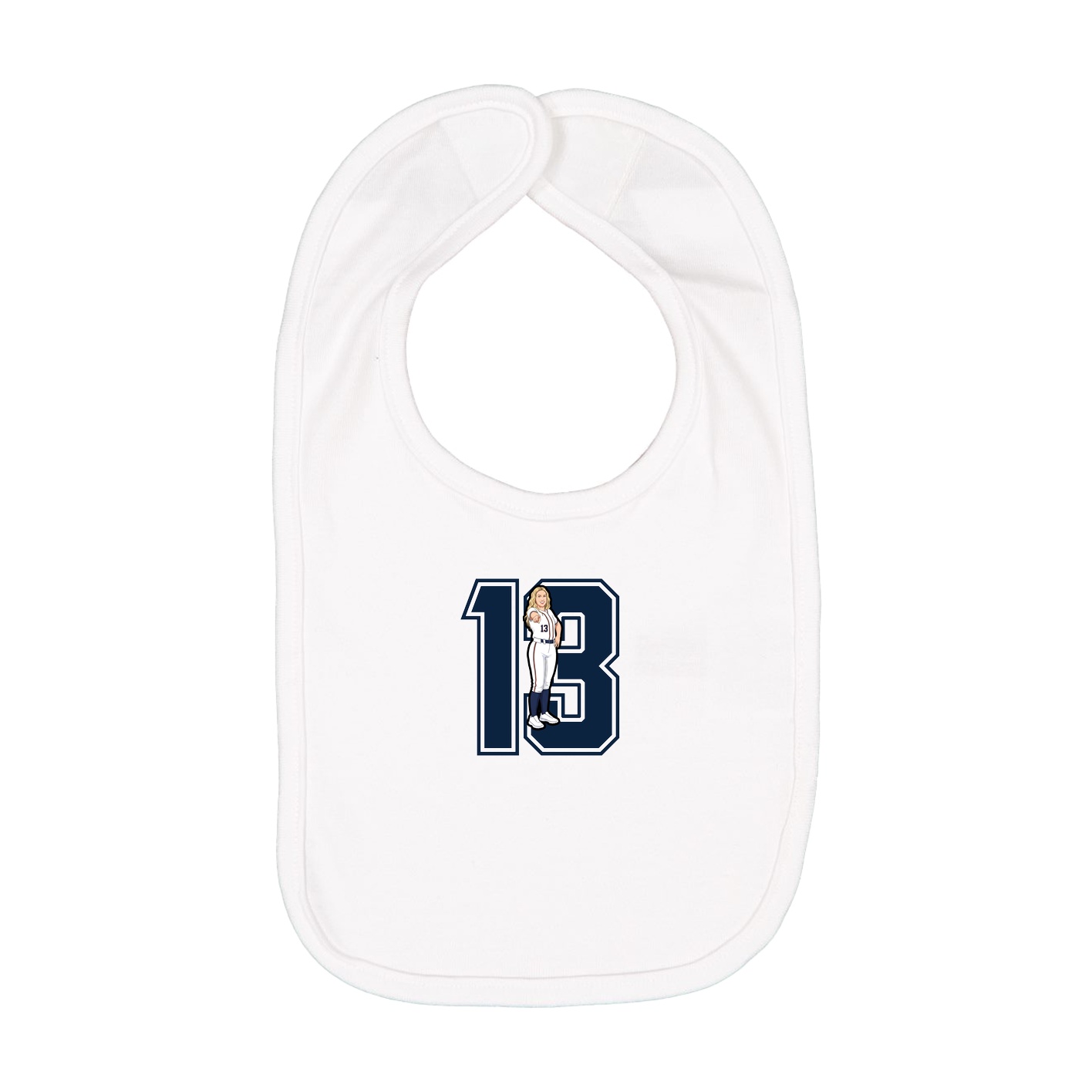 Infant Bib — Number in White