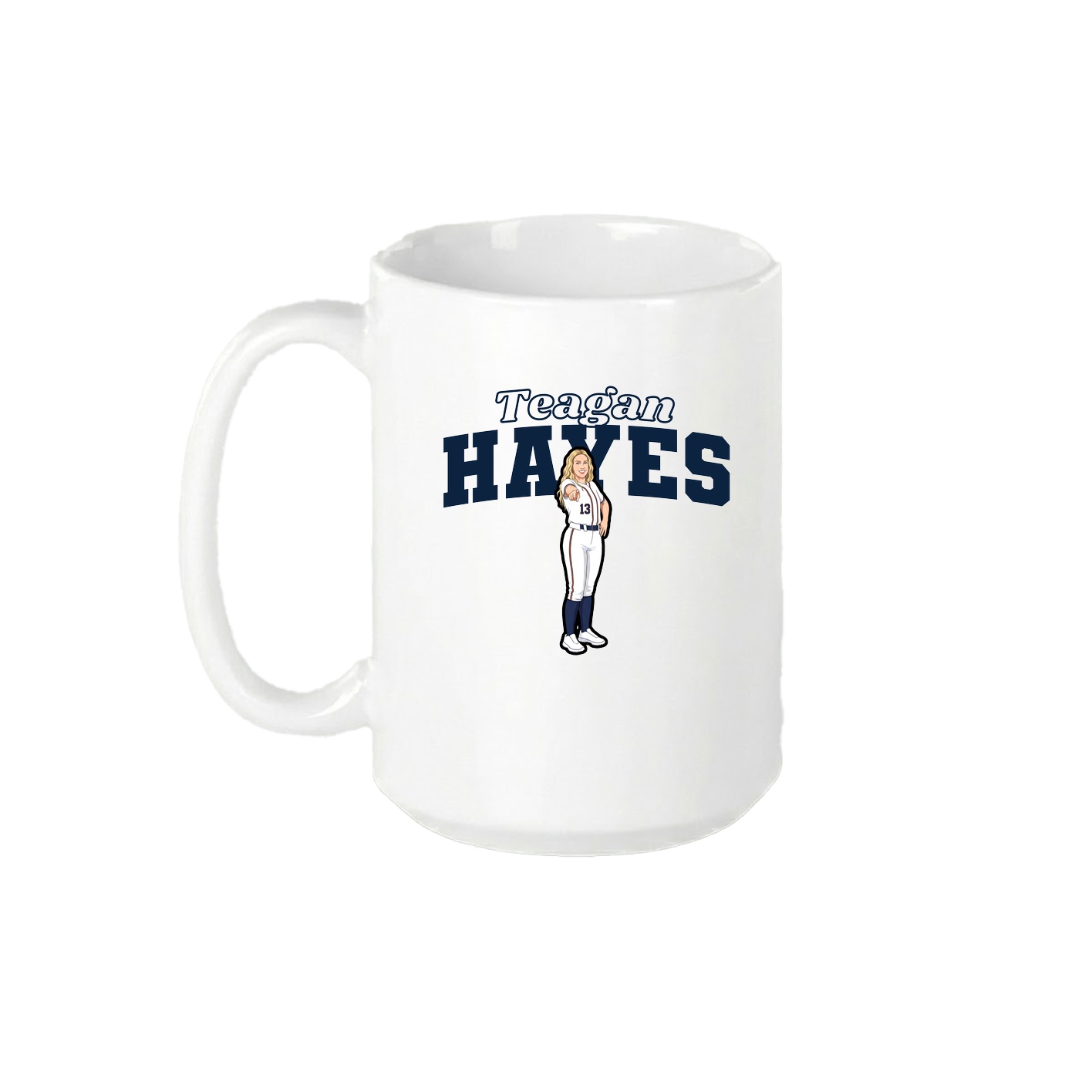 15oz Coffee Mug — Name Arch in White