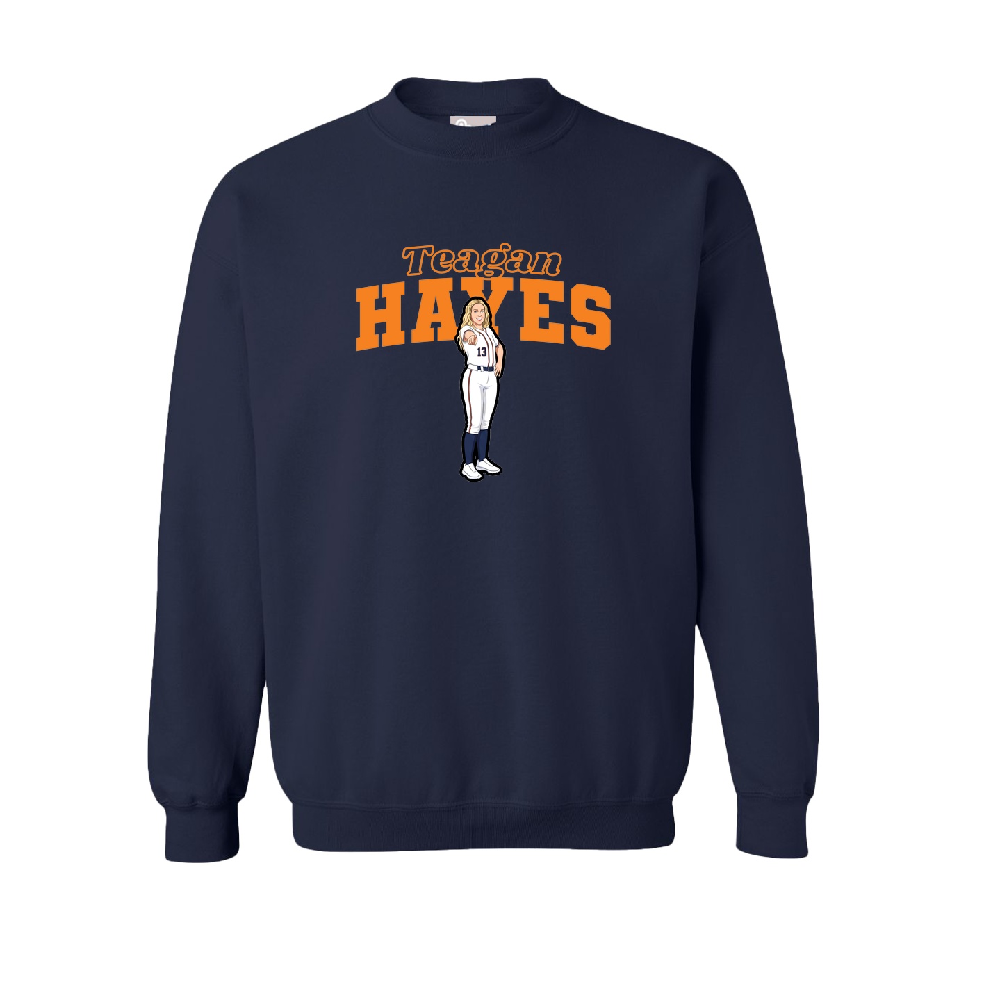 Fleece Crew — Name Arch in Navy
