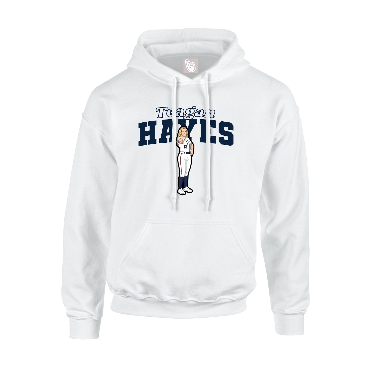 Youth Hoodie — Name Arch in White