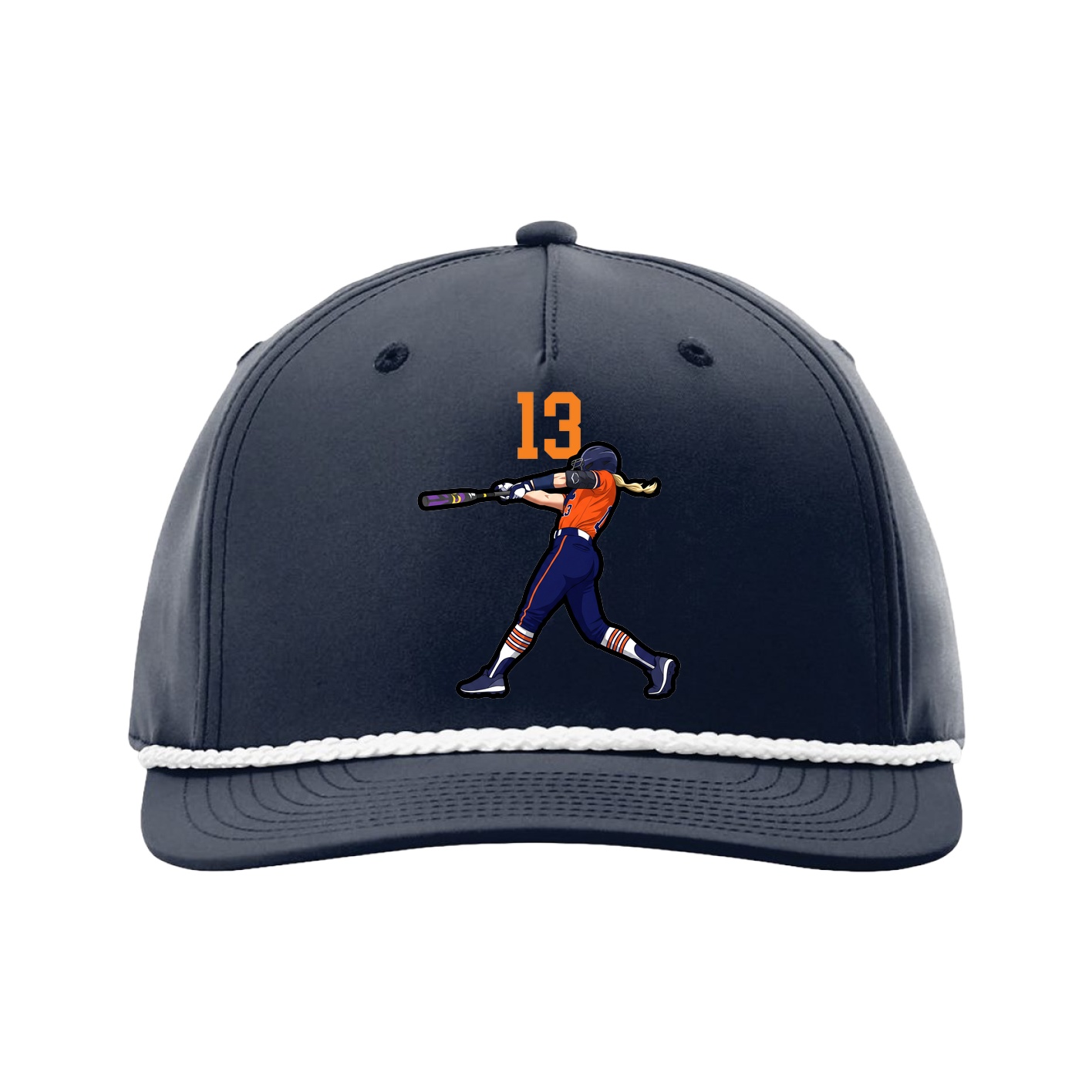 Five-Panel Classic Rope Cap — Number Top in Navy