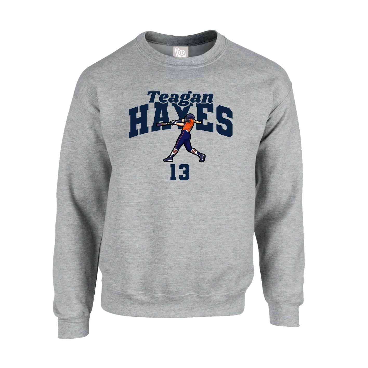 Fleece Crew — Signature Arch in Grey