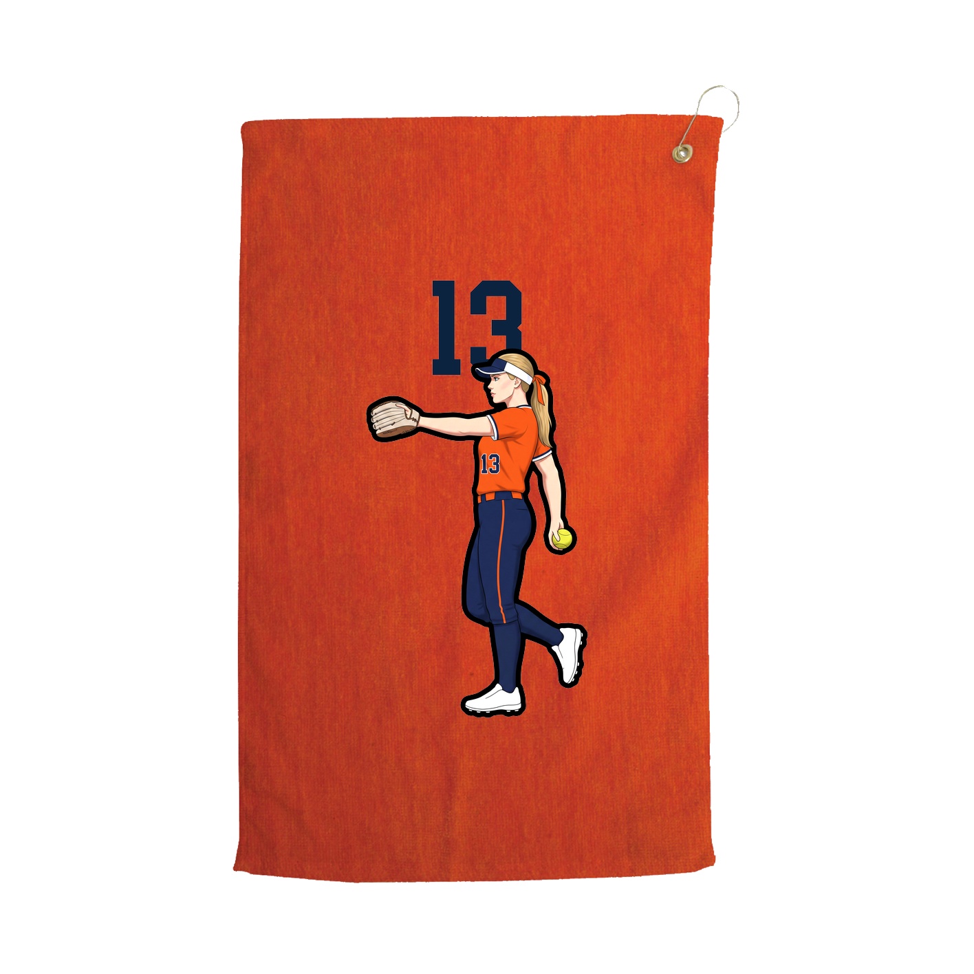 Golf Towel — Number Top in Orange
