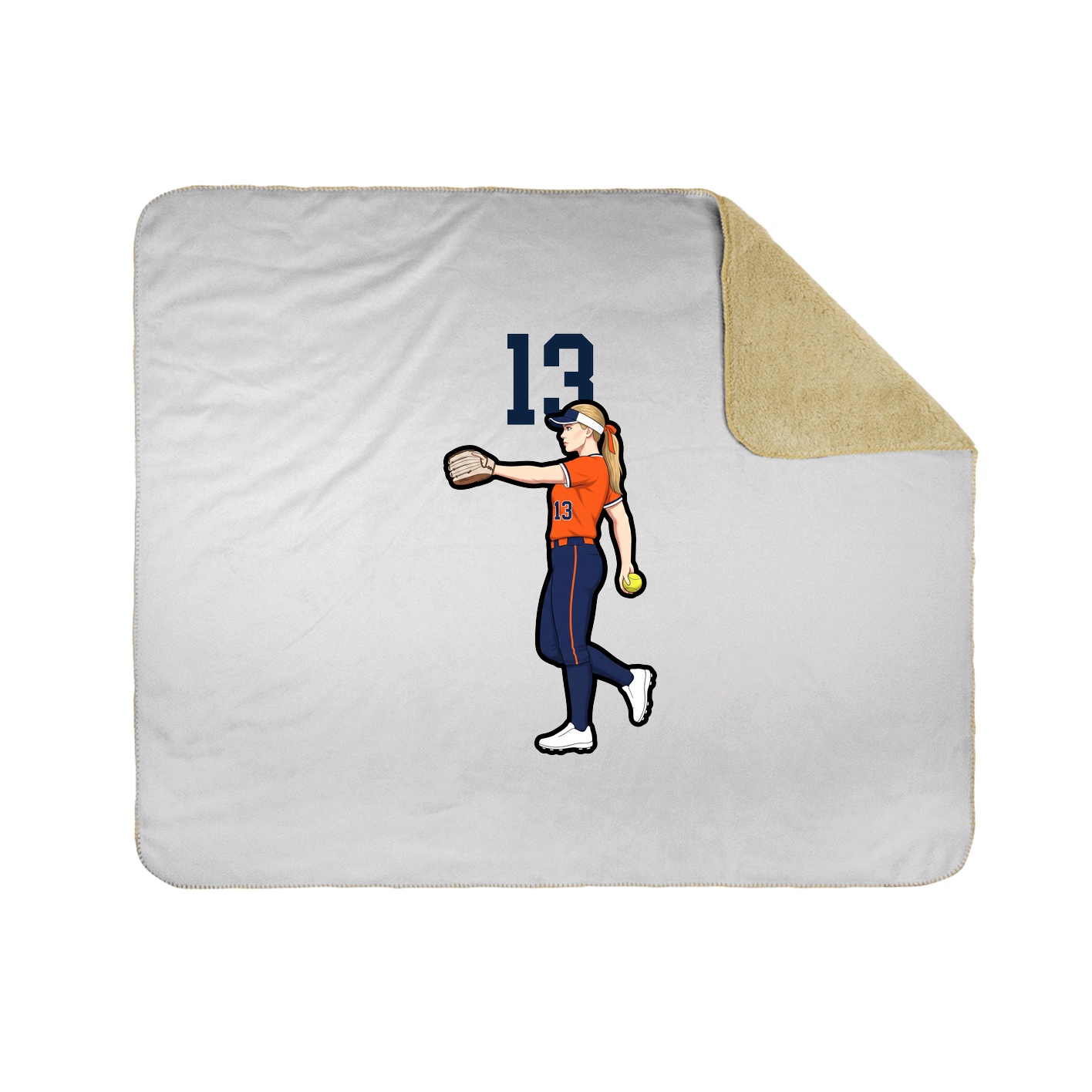 Throw Blanket — Number Top in White