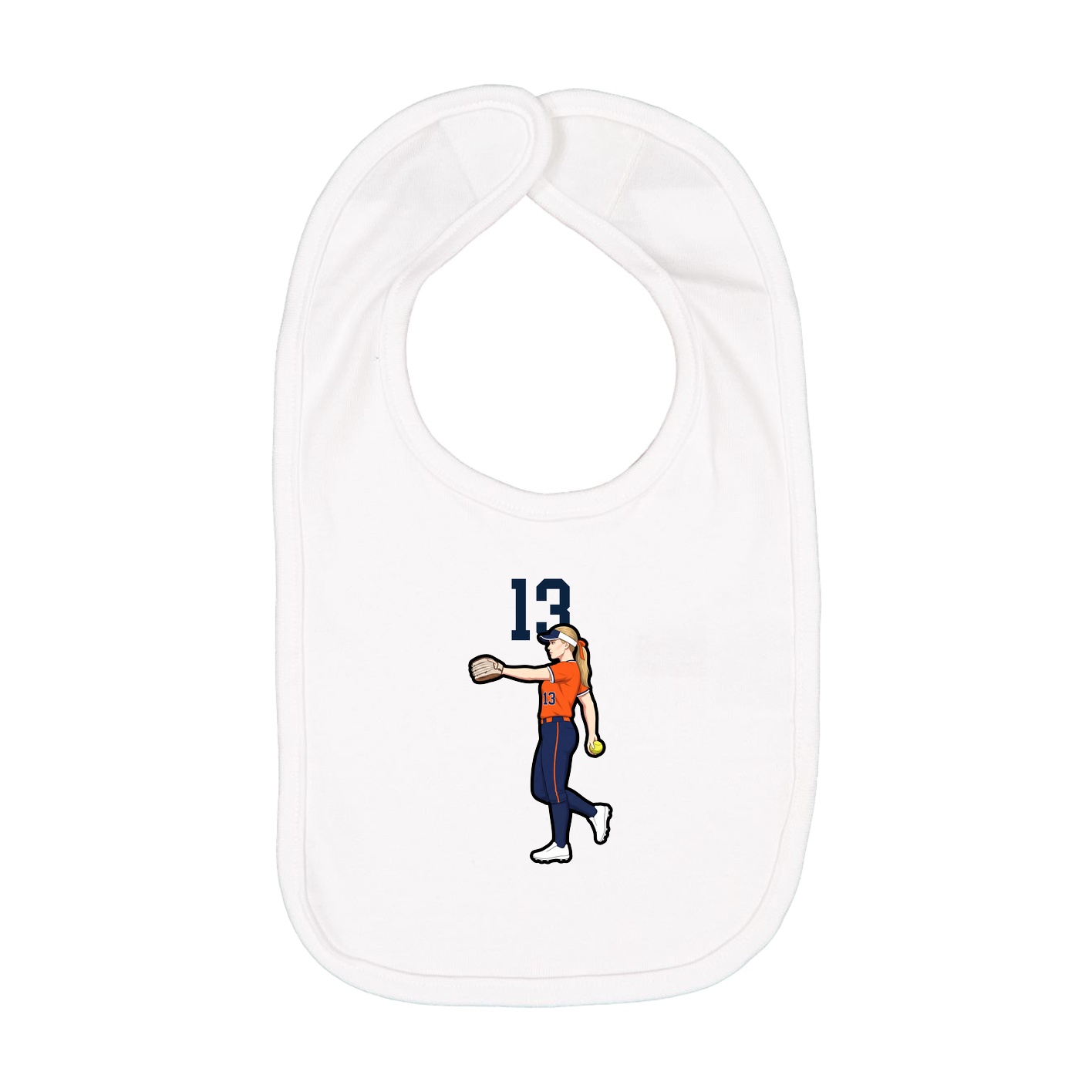 Infant Bib — Number Top in White