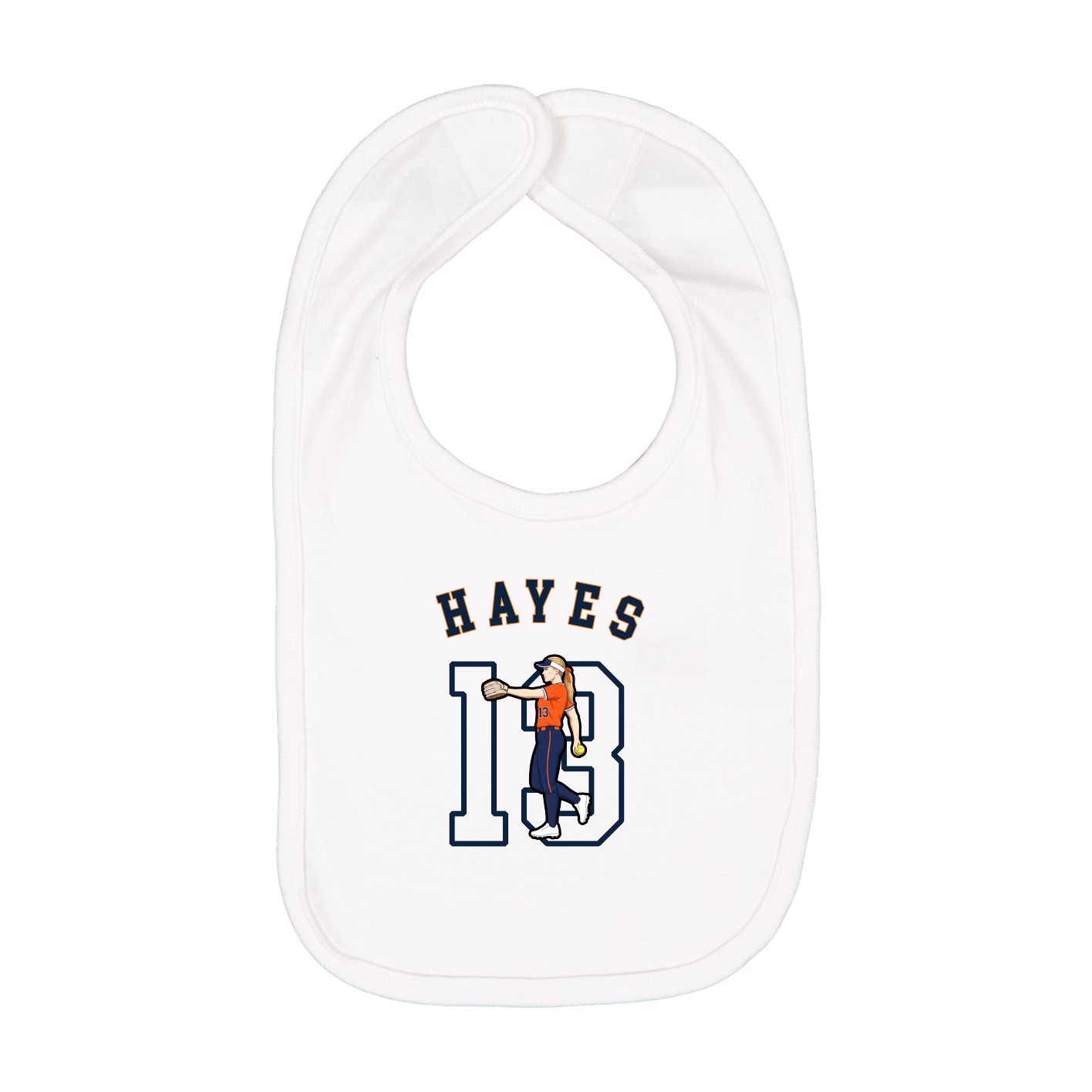 Infant Bib — Shirsey Arch in White