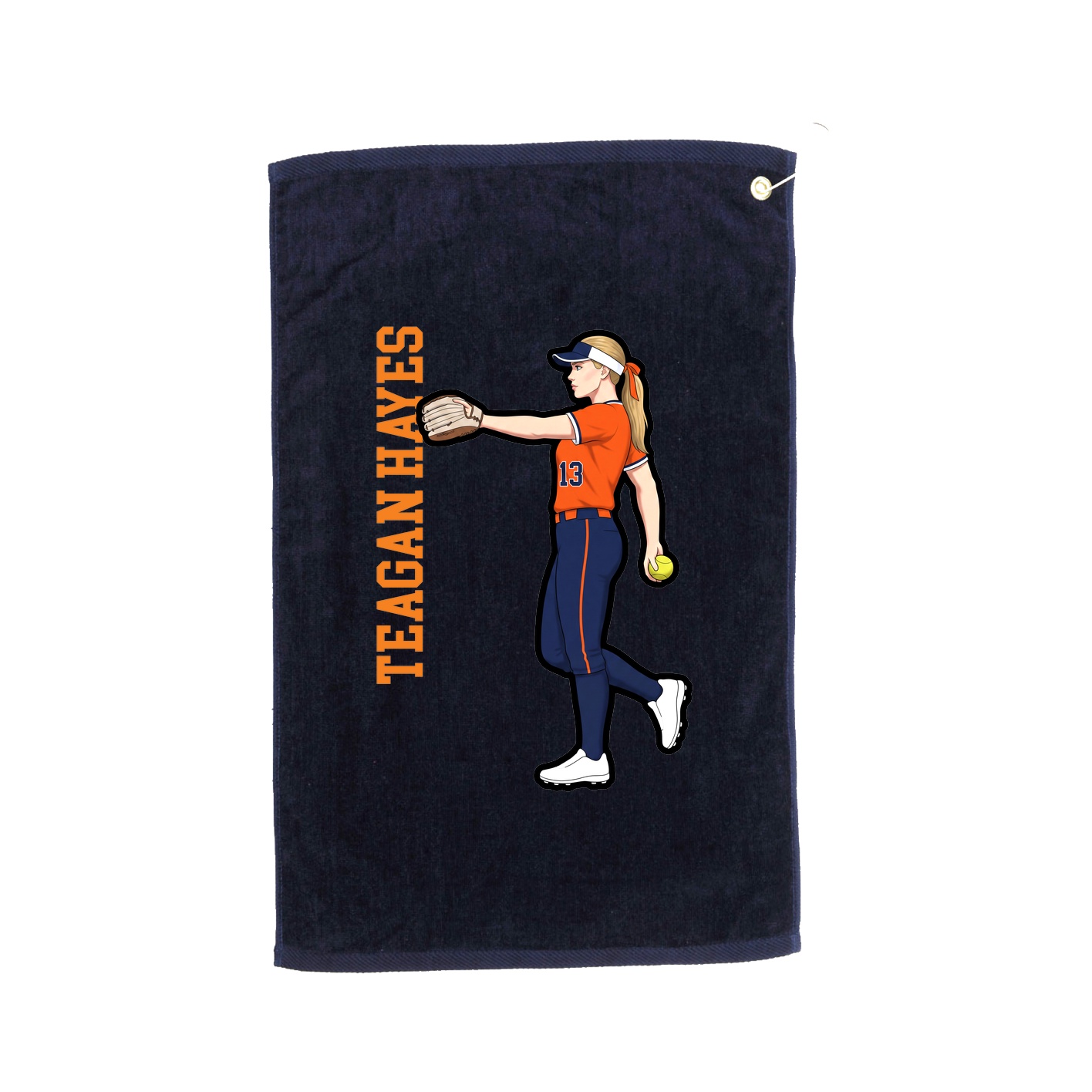 Golf Towel — Name Vertical in Navy