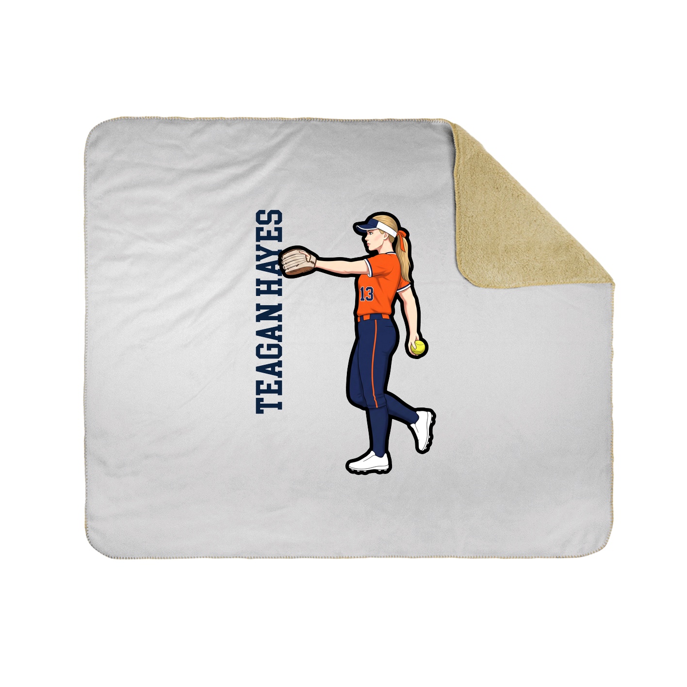 Throw Blanket — Name Vertical in White