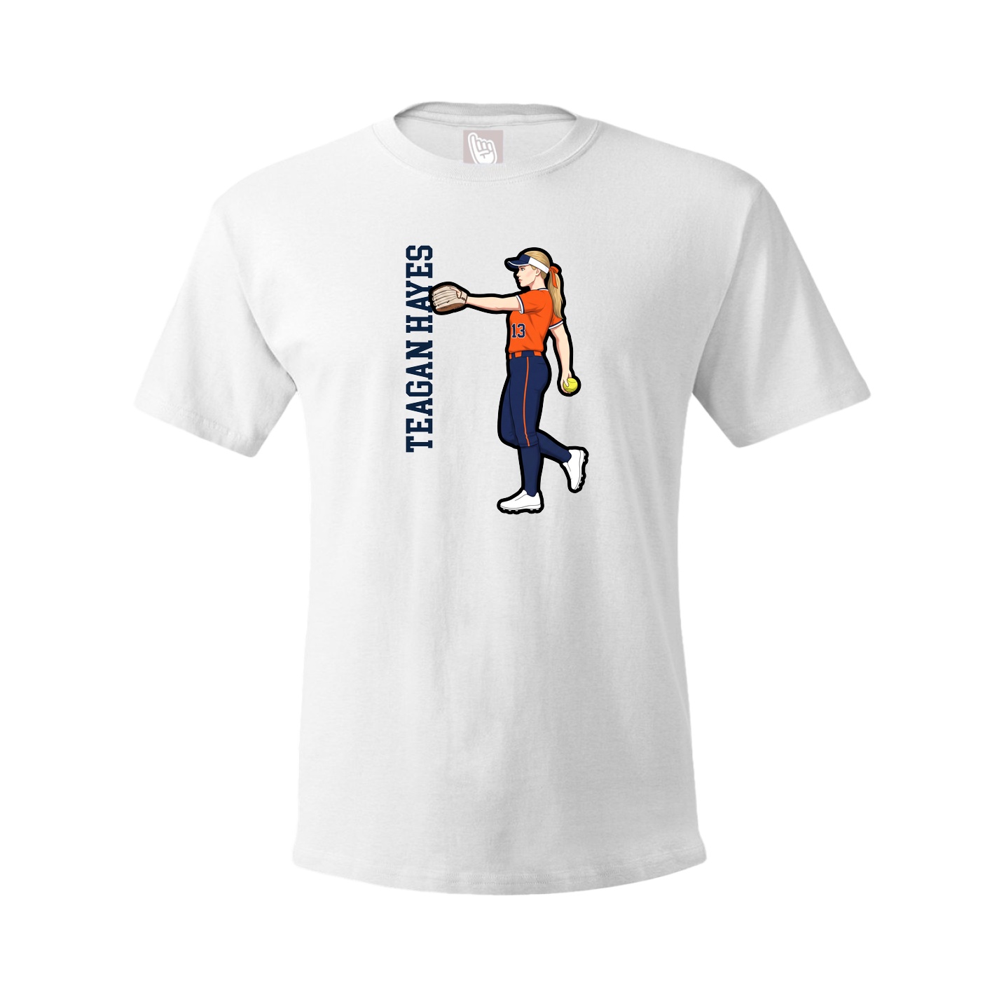 Youth Tee — Name Vertical in White