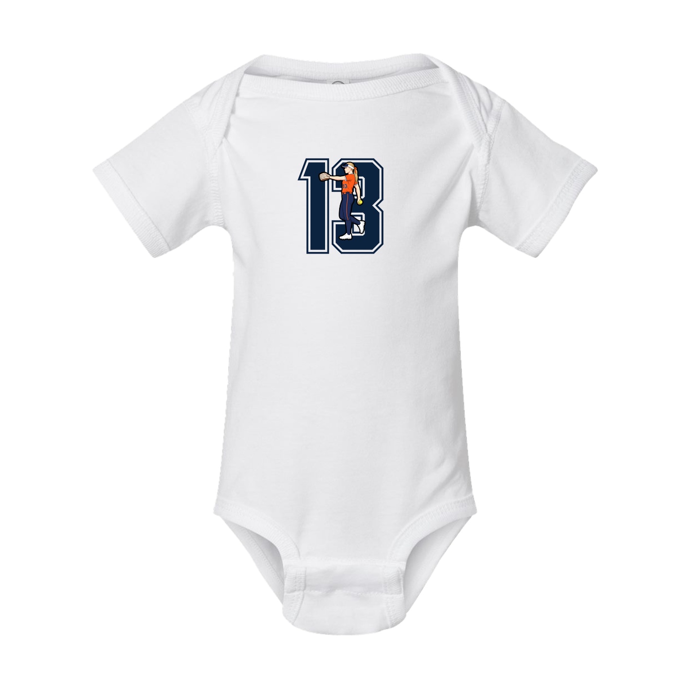 Baby Onesie — Number in White