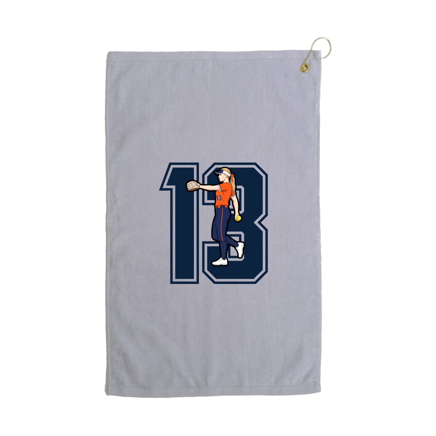 Golf Towel — Number in Grey