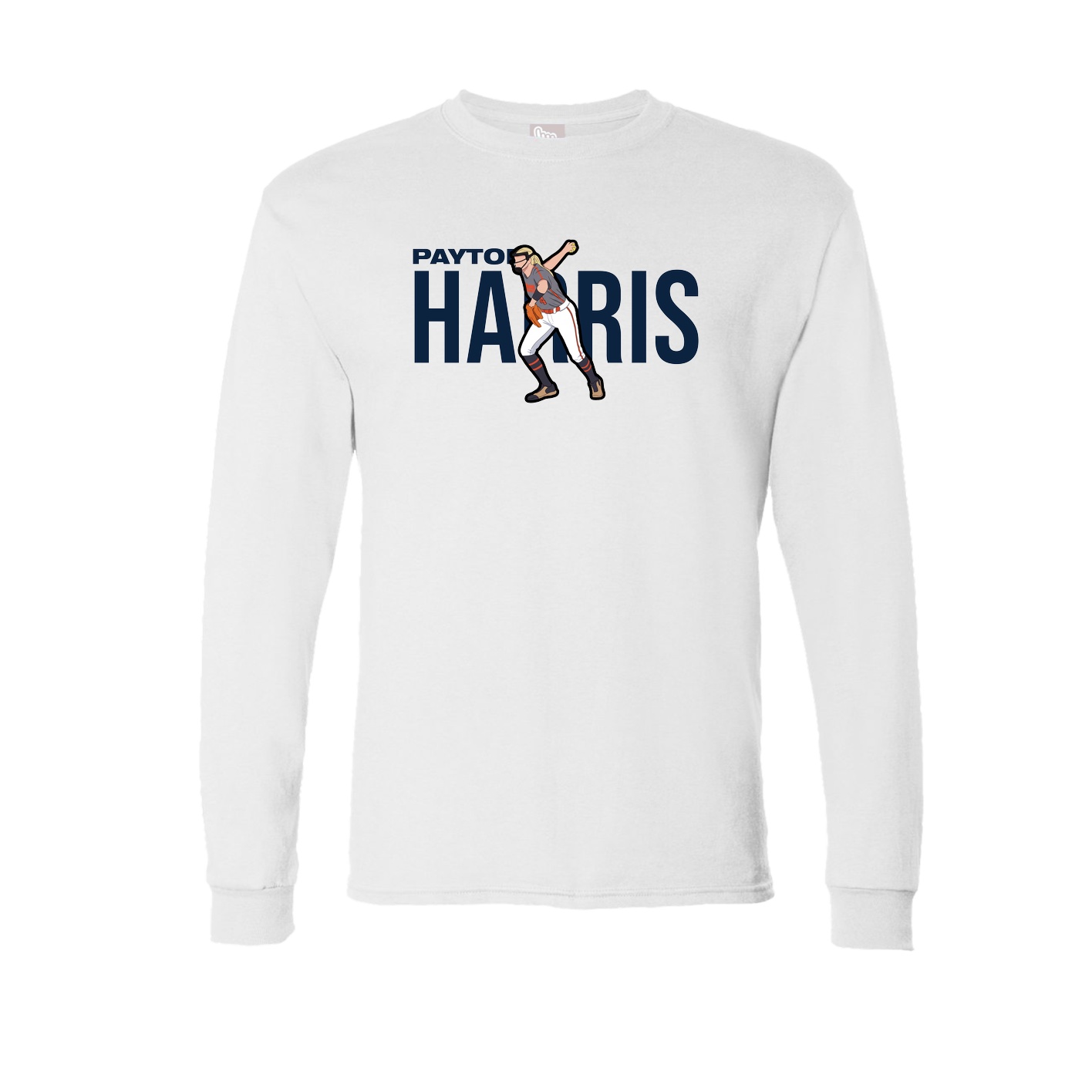 Long Sleeve Tee — Player Name in White