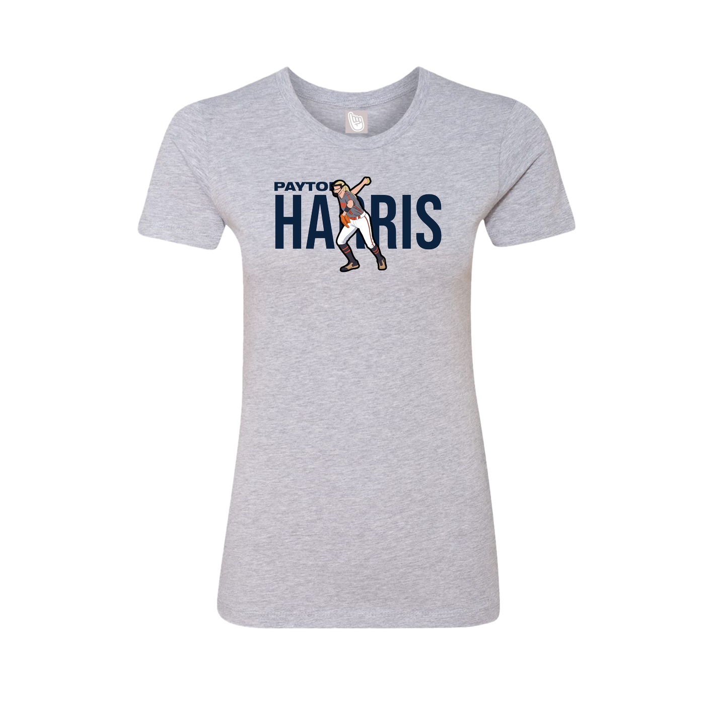 Fitted Women's Tee — Player Name in Grey