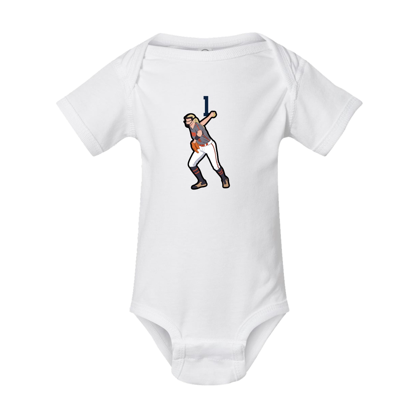 Baby Onesie — Number Top in White