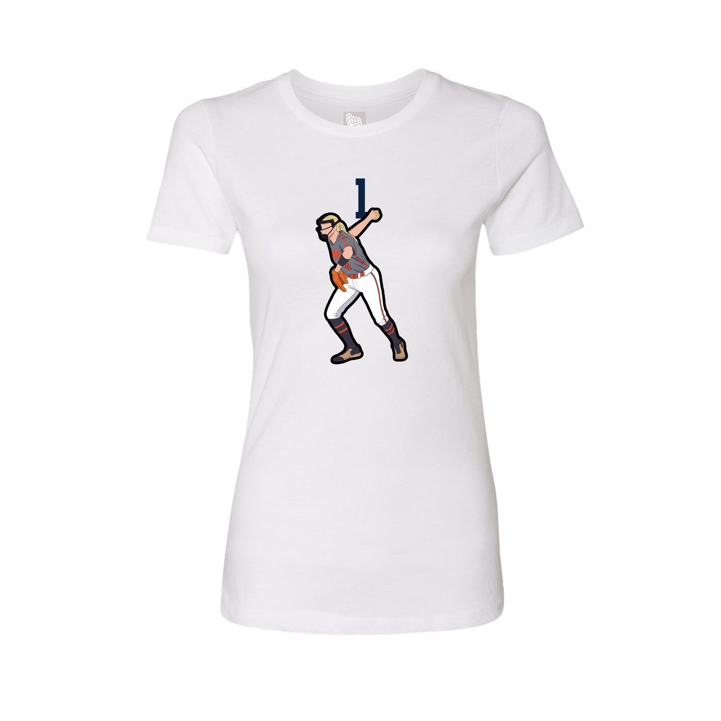Fitted Women's Tee — Number Top in White