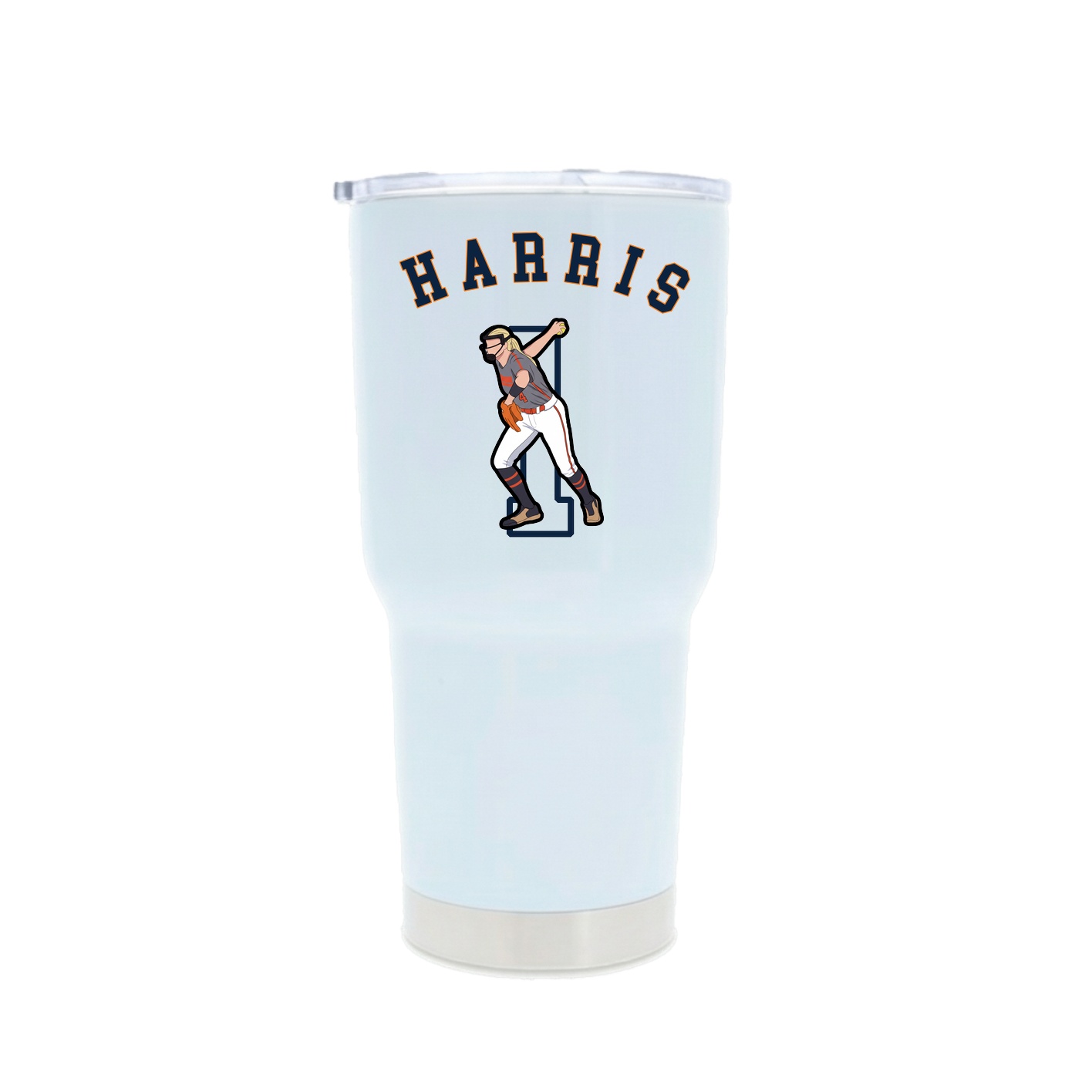 30oz Stainless Steel Tumbler — Shirsey Arch in White