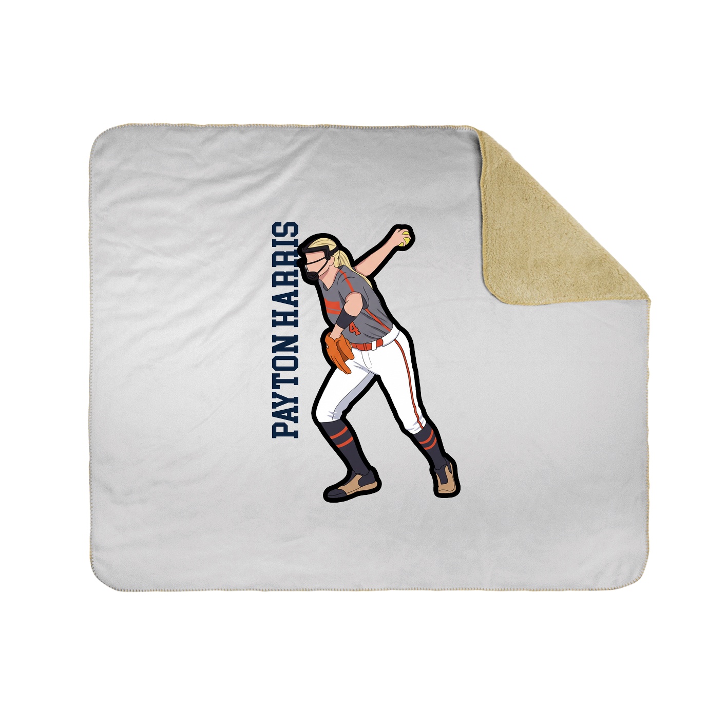 Throw Blanket — Name Vertical in White