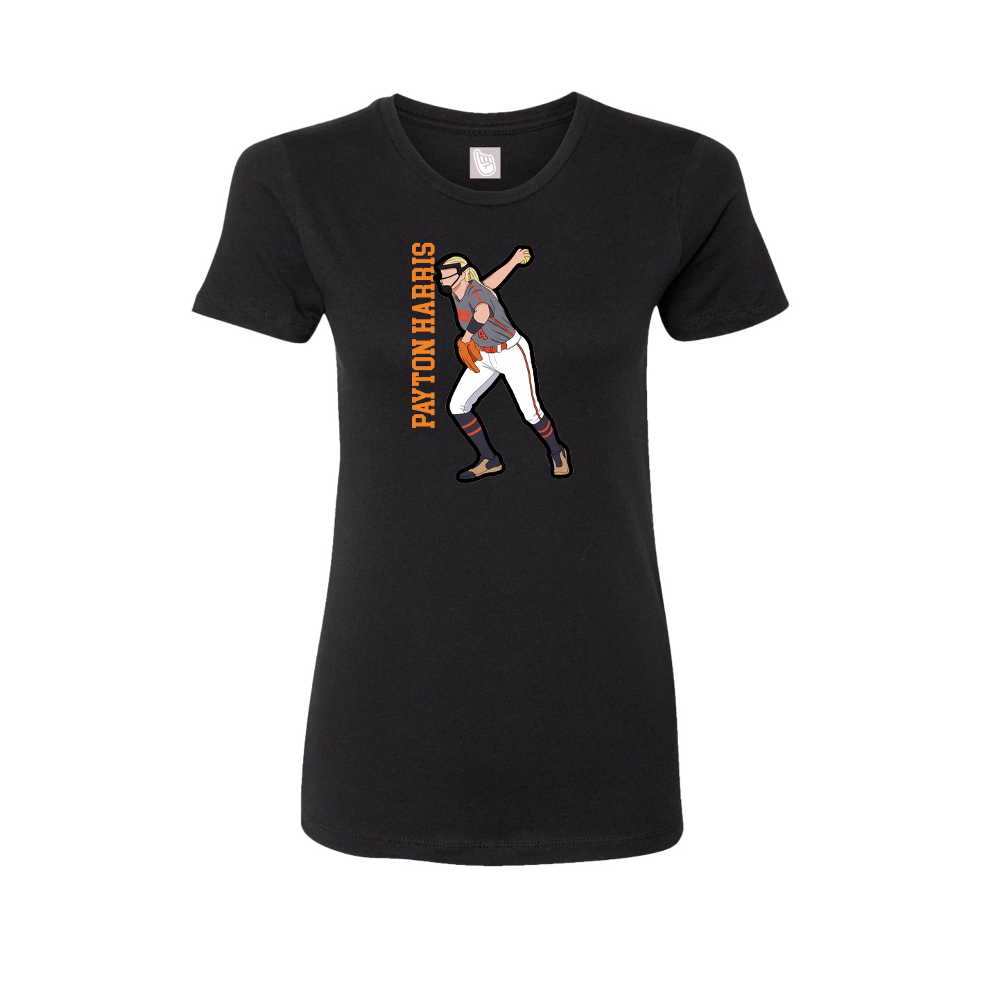 Fitted Women's Tee — Name Vertical in Black