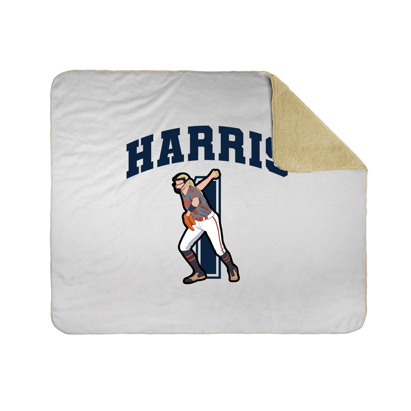 Throw Blanket — Number in White