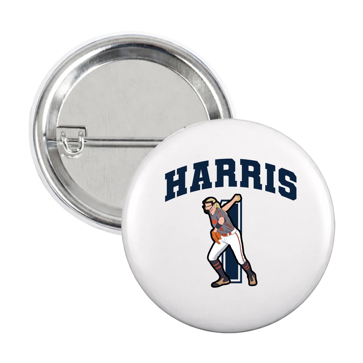 Game Day Button — Number in White