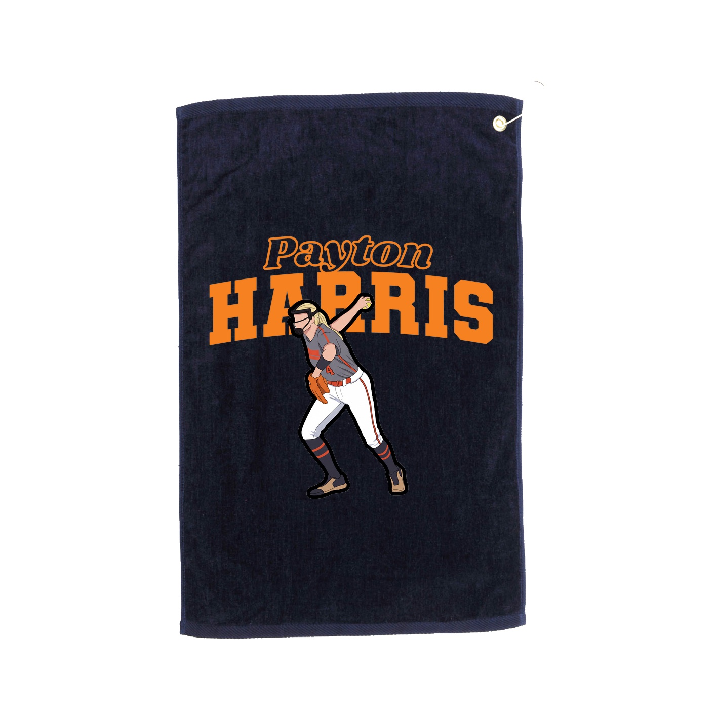Golf Towel — Name Arch in Navy