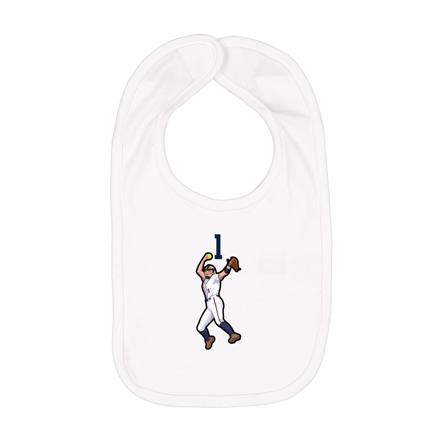 Infant Bib — Number Top in White