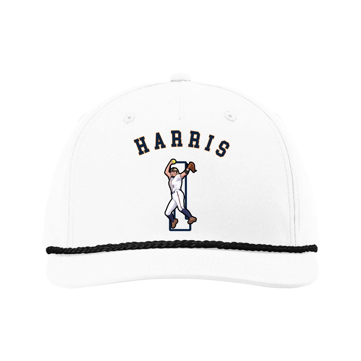 Five-Panel Classic Rope Cap — Shirsey Arch in White