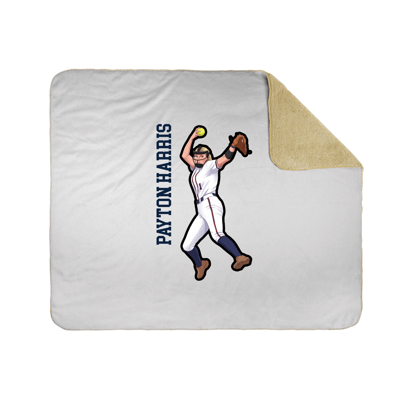 Throw Blanket — Name Vertical in White